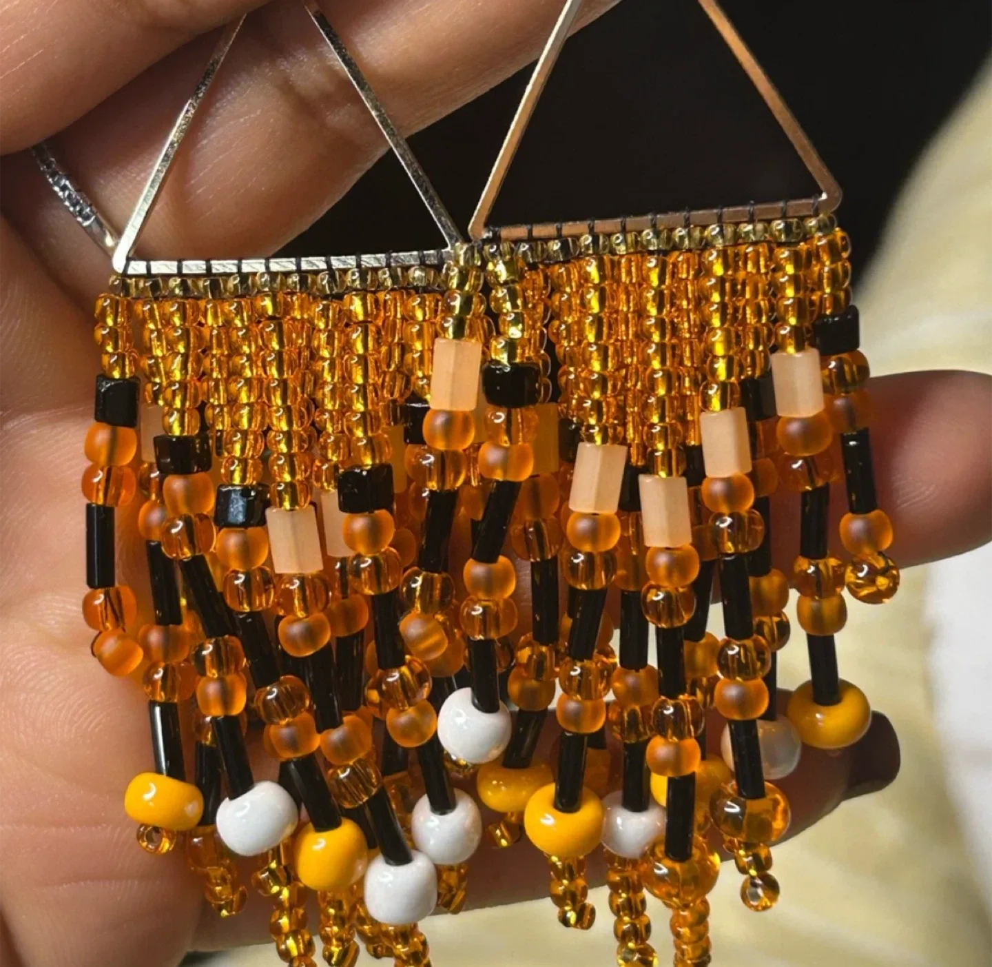 Handmade Beaded Fringe Earrings image indicator(9)
