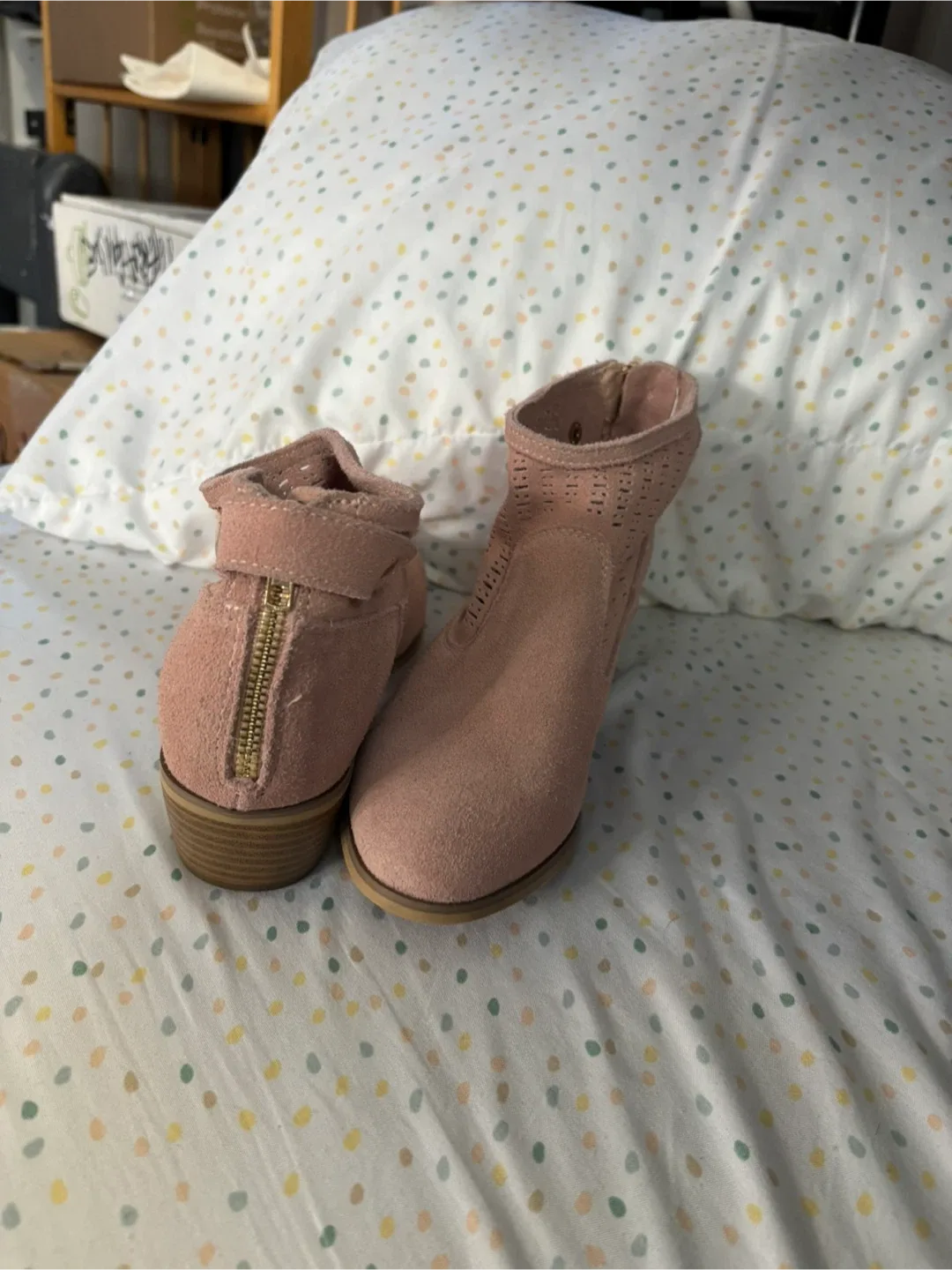 Pink Suede Ankle Boots - Size 6.5 image indicator(3)