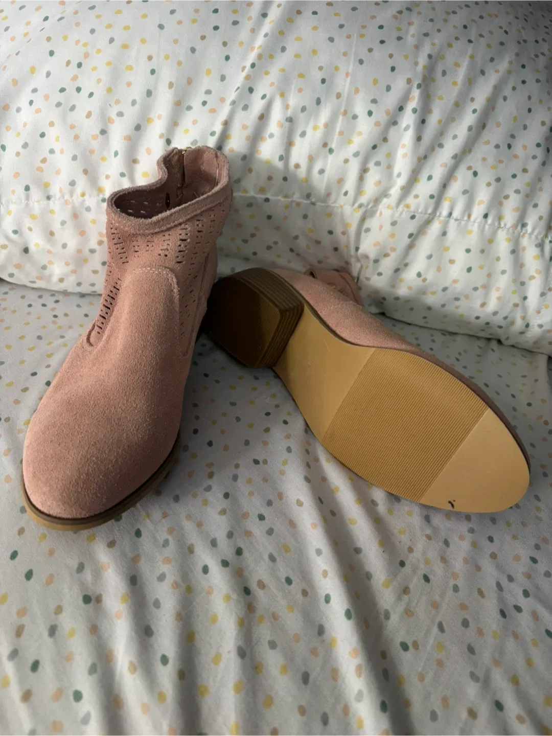 Pink Suede Ankle Boots - Size 6.5 image indicator(4)