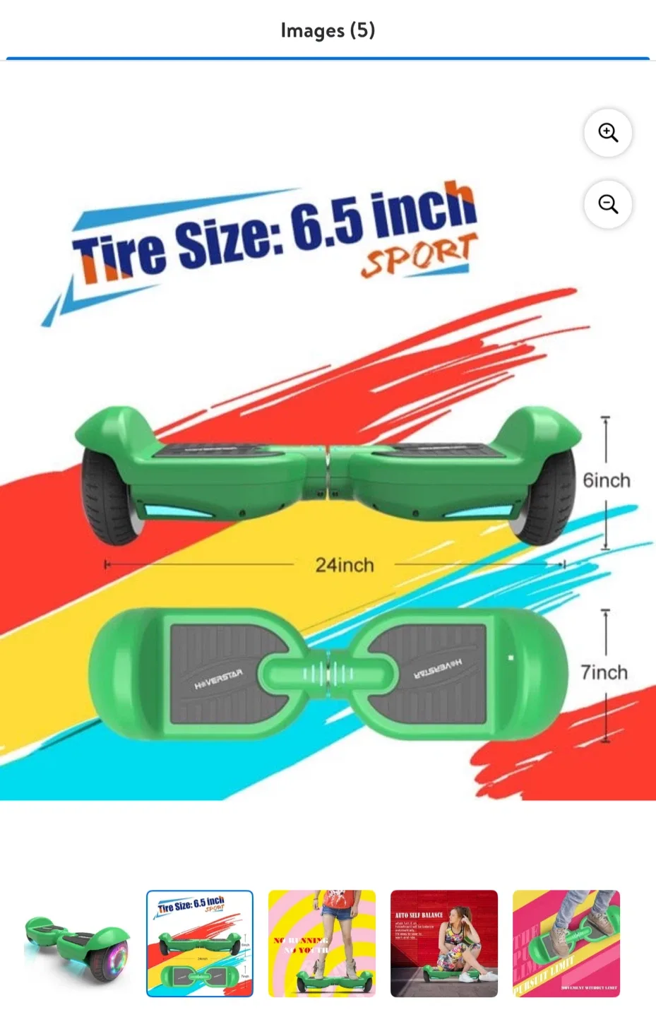 Hoverstar Electric Balance Wheel - Matt Green thumbnail