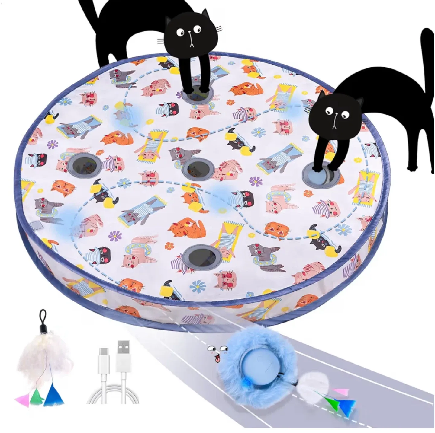 Cat Toy Hide and Seek Moving Ball