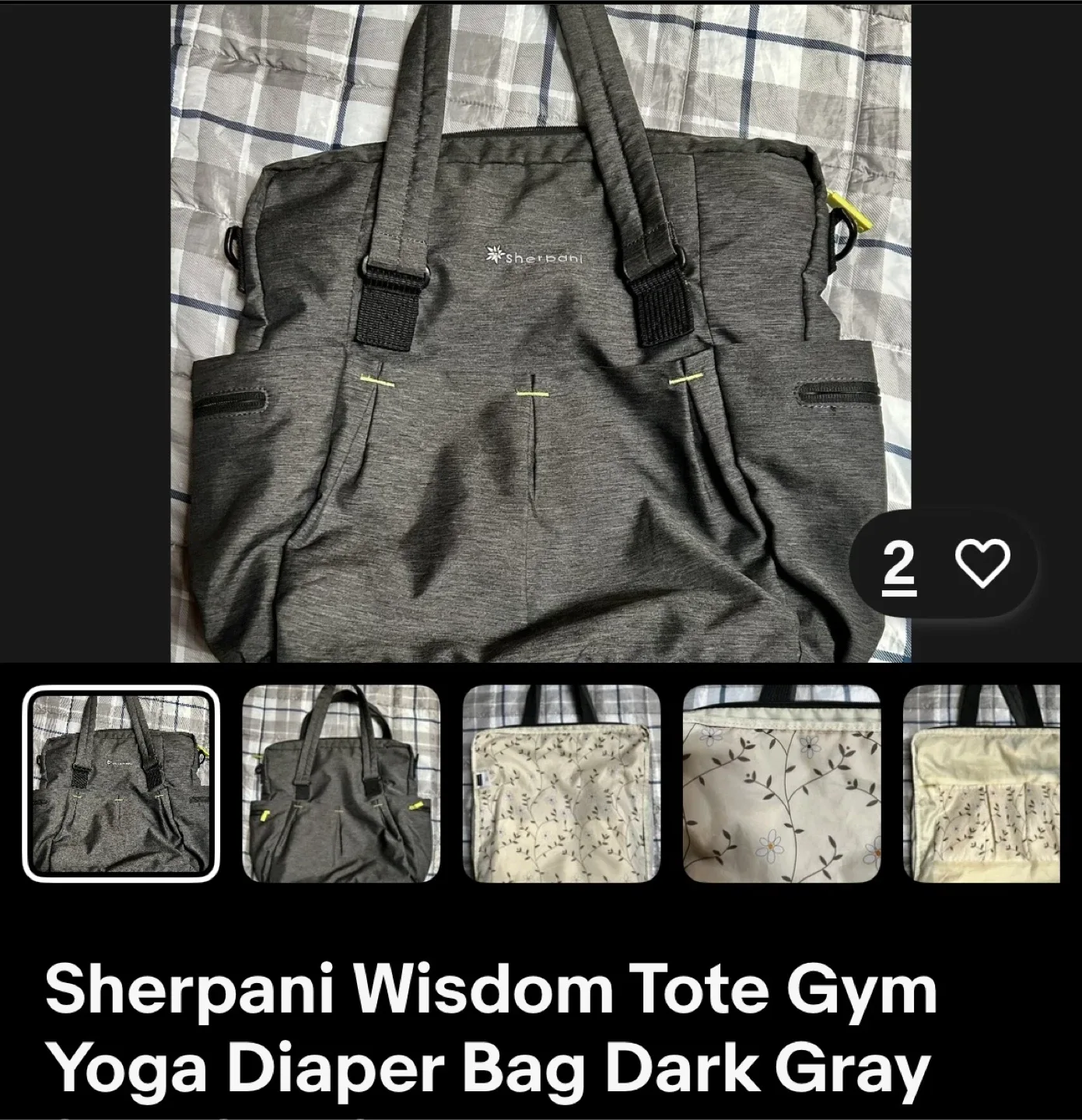 Sherpani Gray Tote/Gym/Diaper Bag image indicator(8)