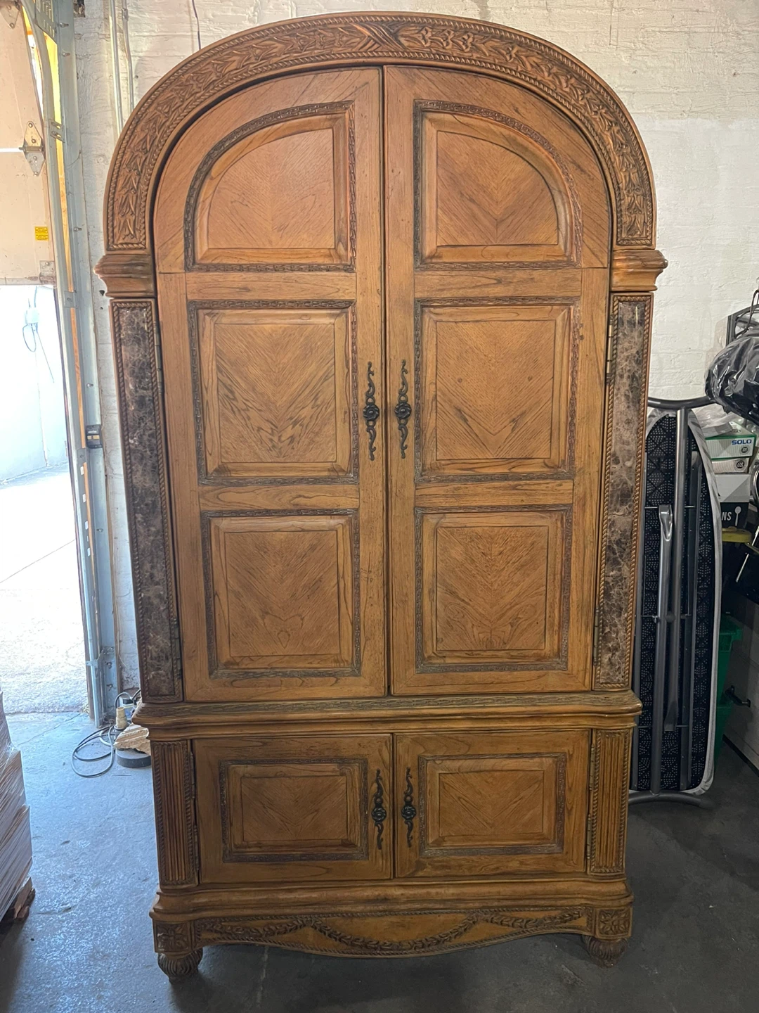 solid walnut wardrobe cabinet entertainment armoire