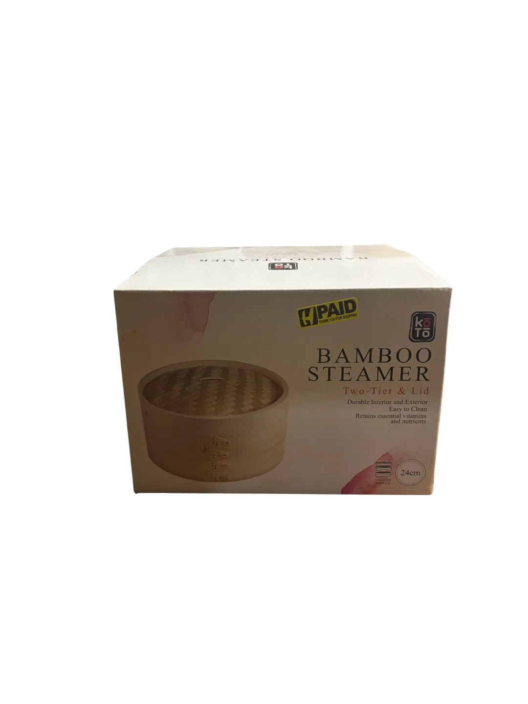 Koto Natural Bamboo Steamer - Two Tier & Lid