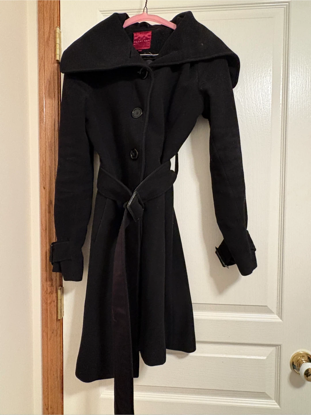 Smart Set Black Belted Coat - XS