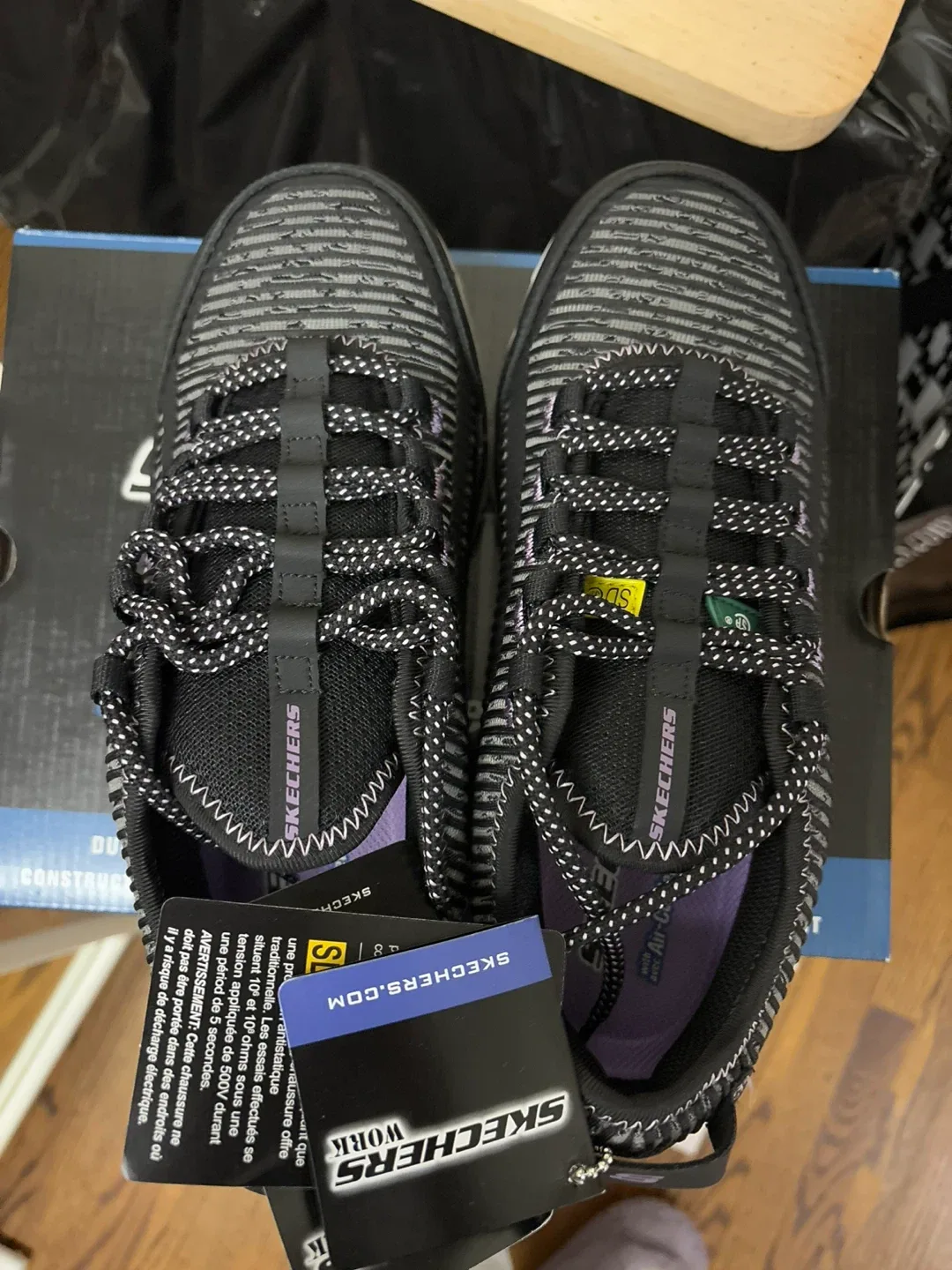 Skechers Work Shoes, Black/Purple, Women's Size 8 thumbnail