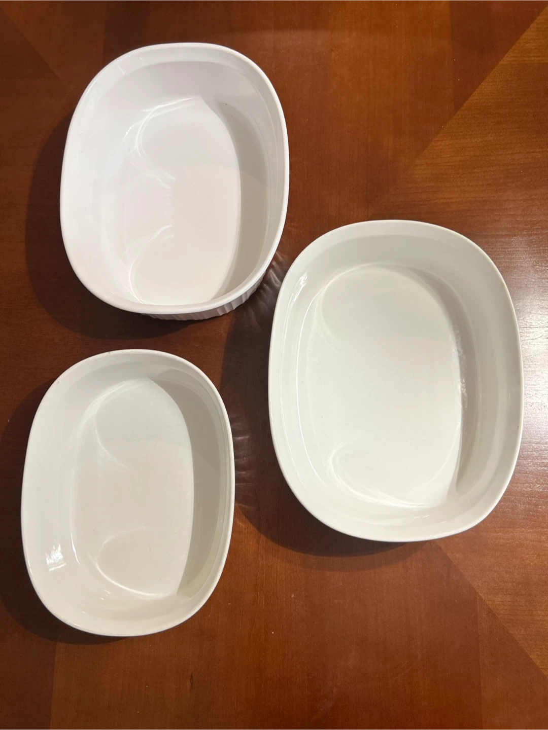 3-Piece White Oval Baking Dish Set – Microwave & Oven Safe
