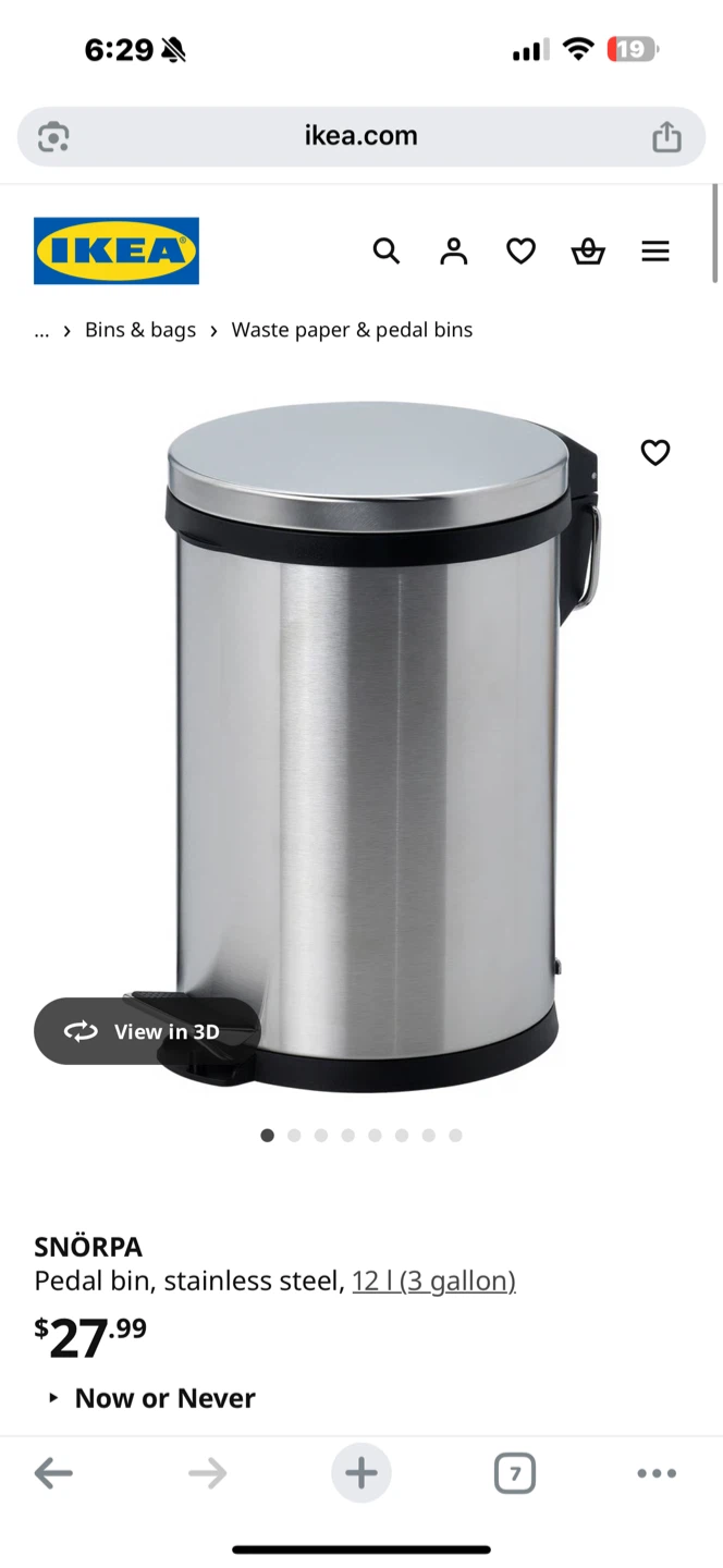 Stainless Steel Step-On Trash Can - photo 2