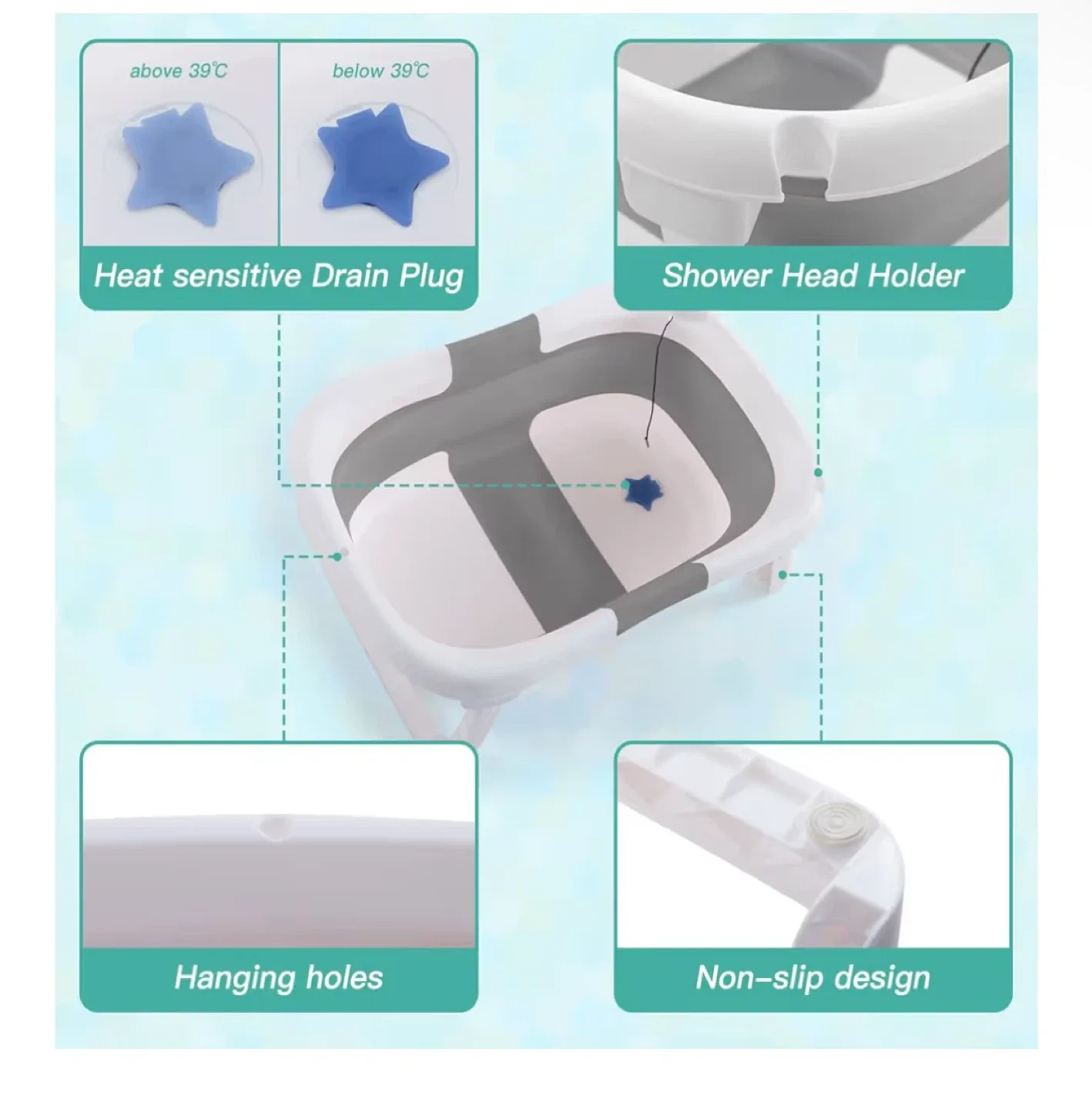 Folding Baby Bathtub - Grows with them image indicator(6)