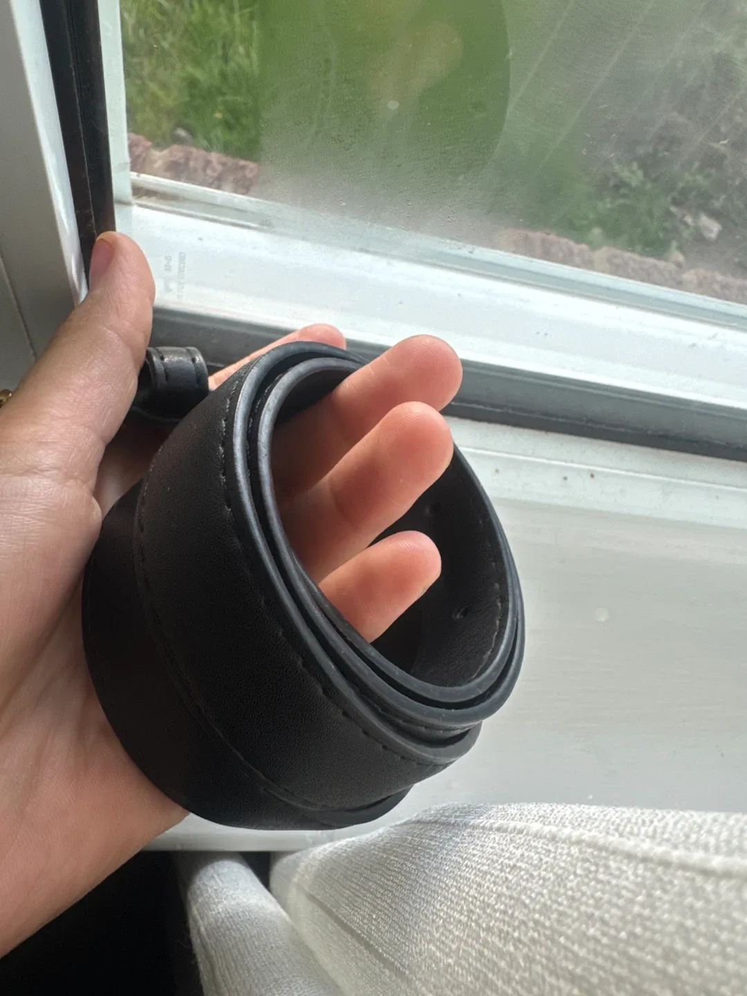 Celine Paris Black Leather Belt with Gold Buckle image indicator(4)