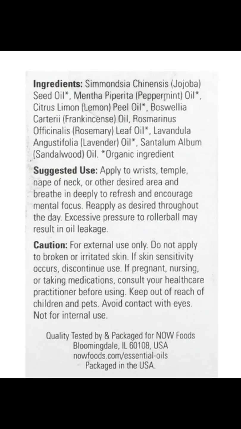 NOW brand ORGANIC Roll-on for Energy, Focus, Refresh image indicator(6)