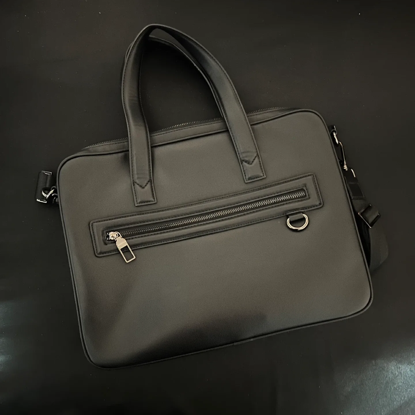 Zara Black Leather Briefcase image indicator(2)