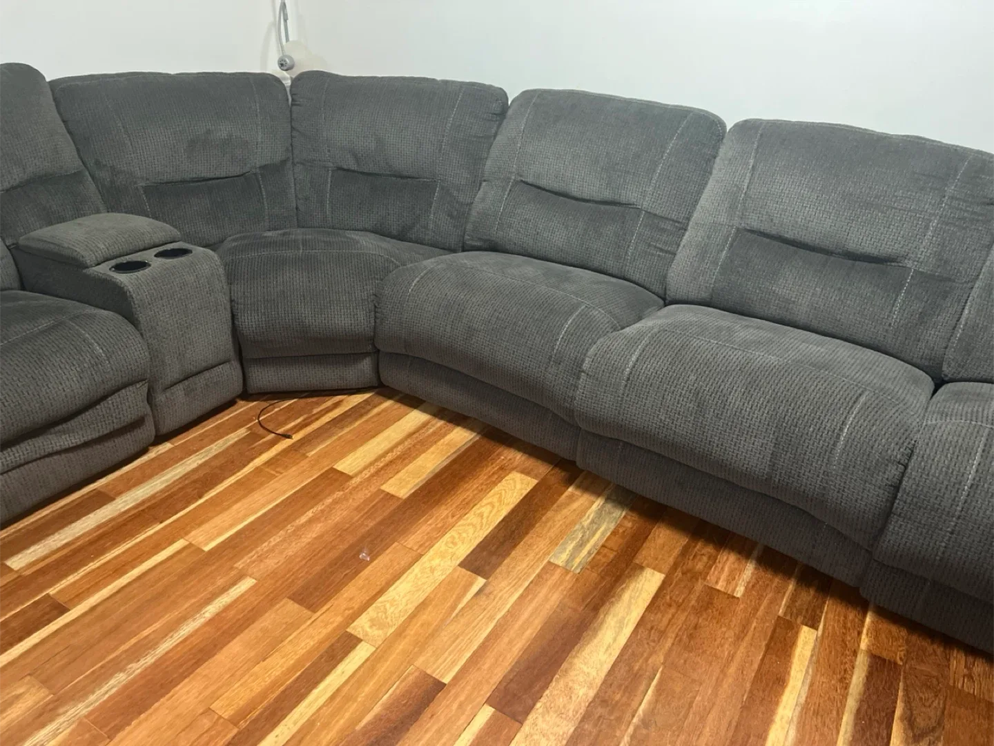 Grey Fabric Reclining Sectional Sofa image indicator(4)