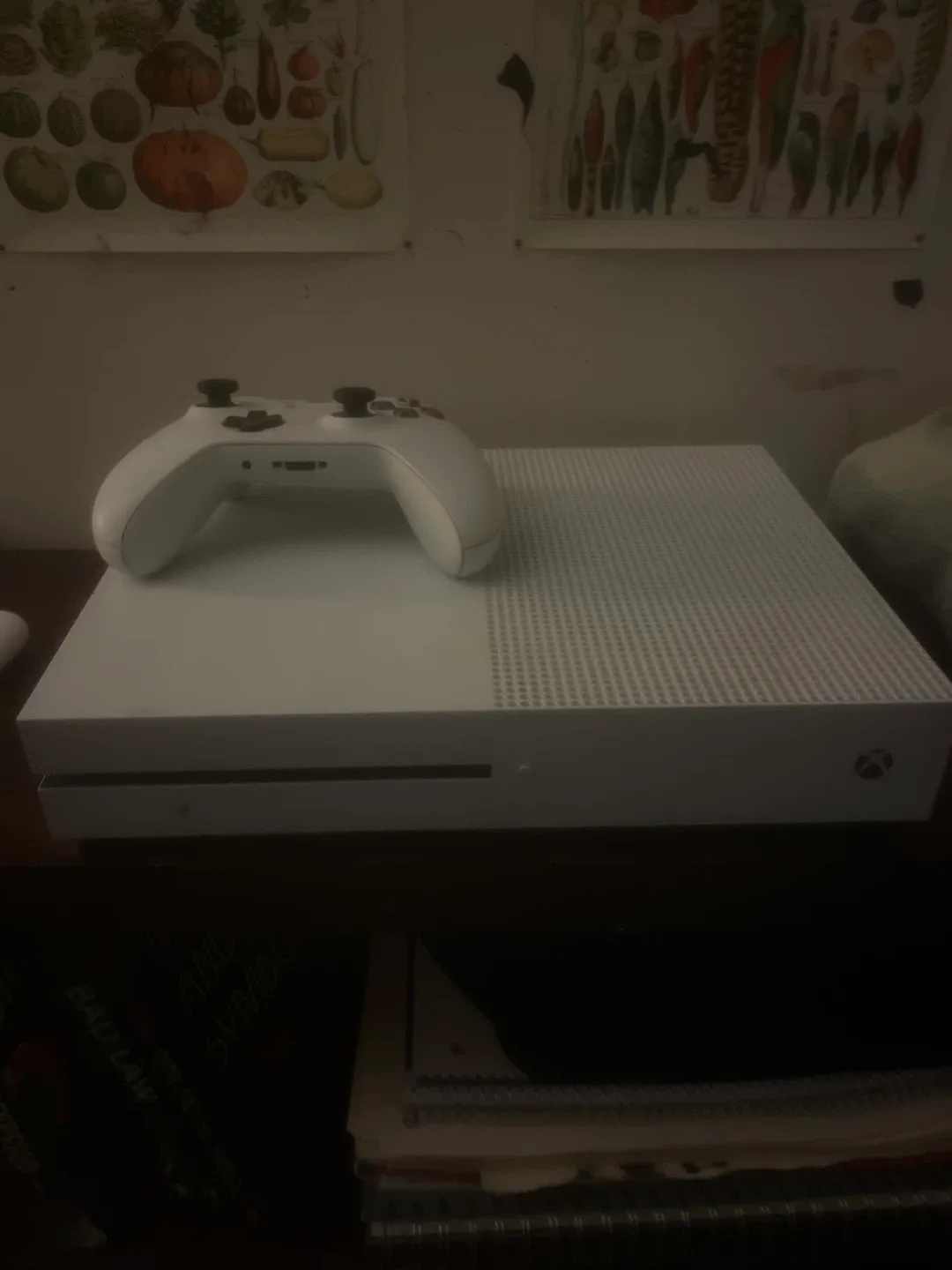 White Xbox One S with Controller