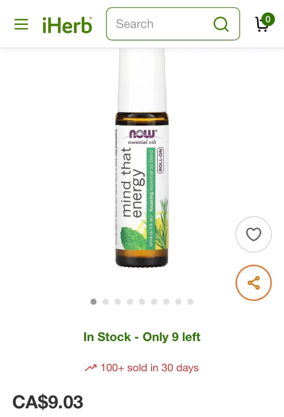 NOW brand ORGANIC Roll-on for Energy, Focus, Refresh image indicator(8)