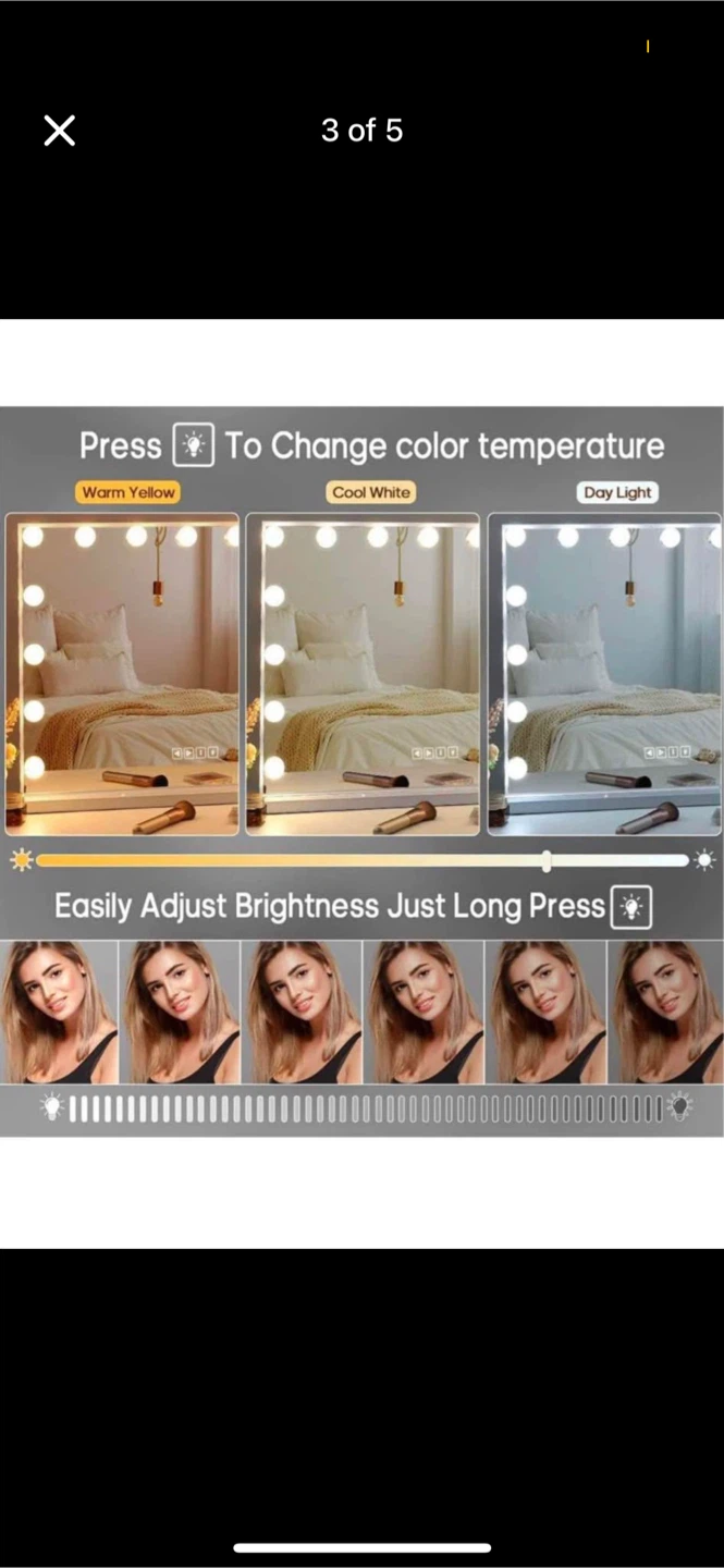 LED Vanity Mirror with Adjustable Brightness