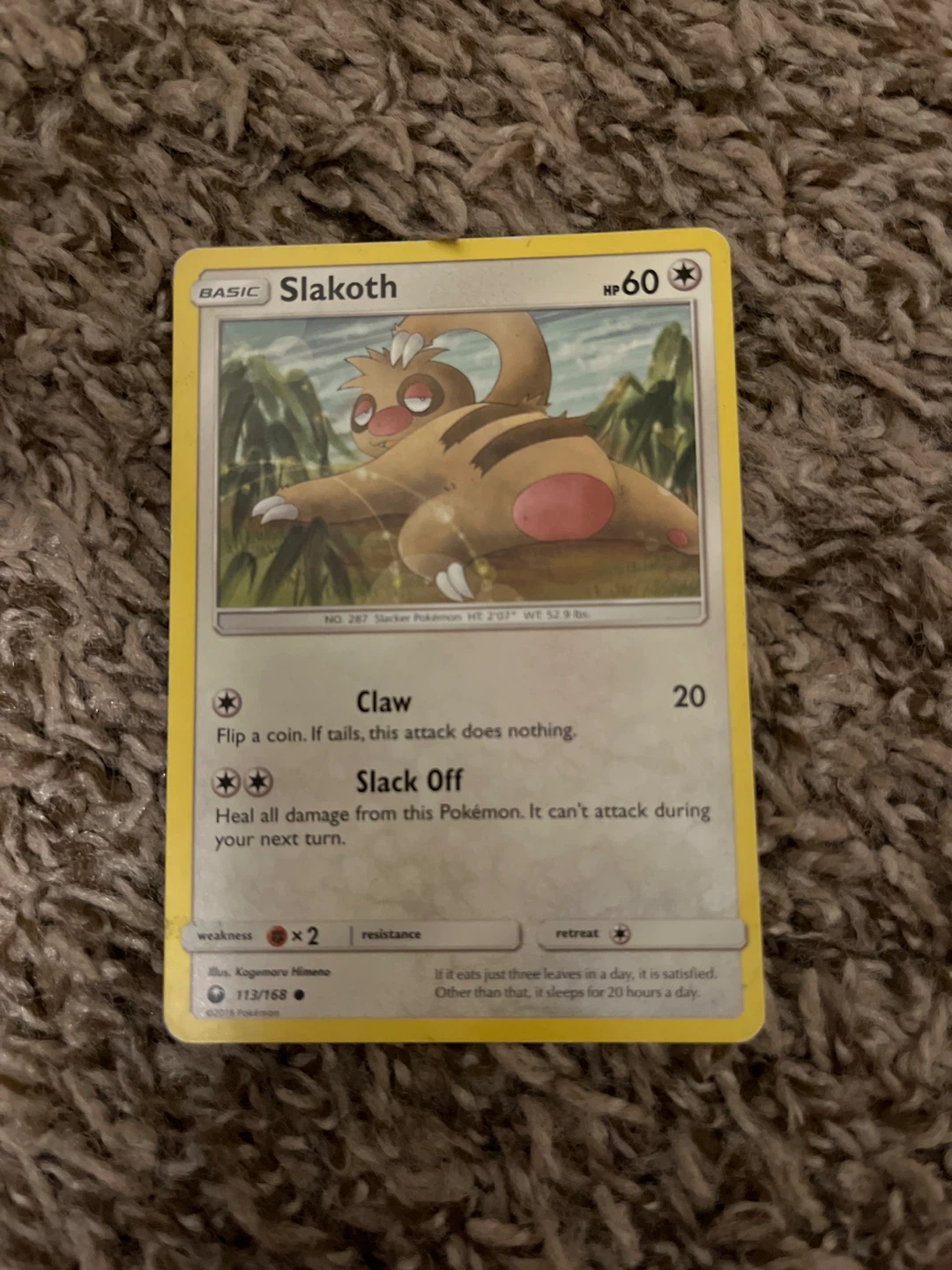 Slakoth Pokemon Card