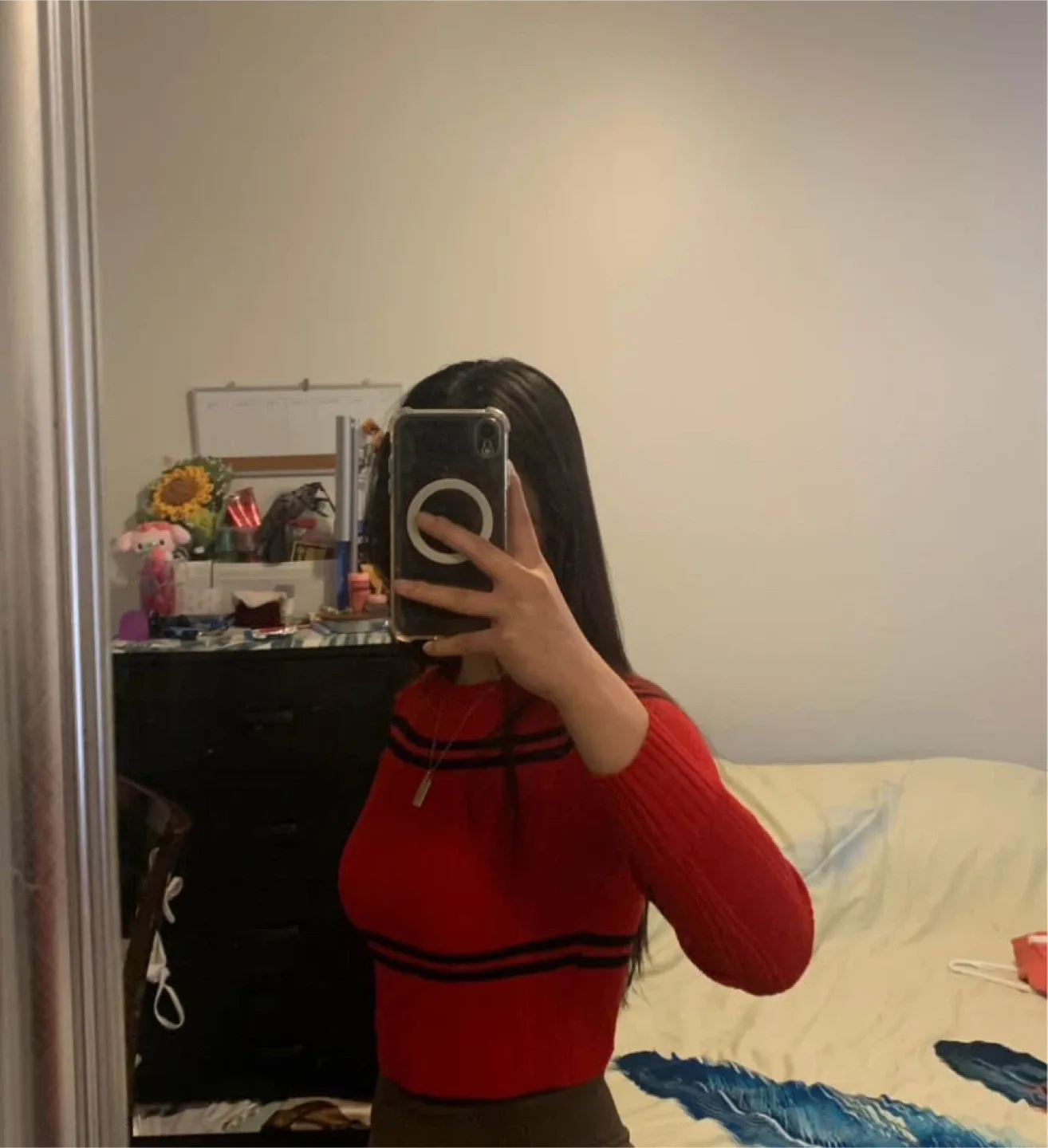 Ladies Cropped Striped Sweater - Size S image indicator(2)