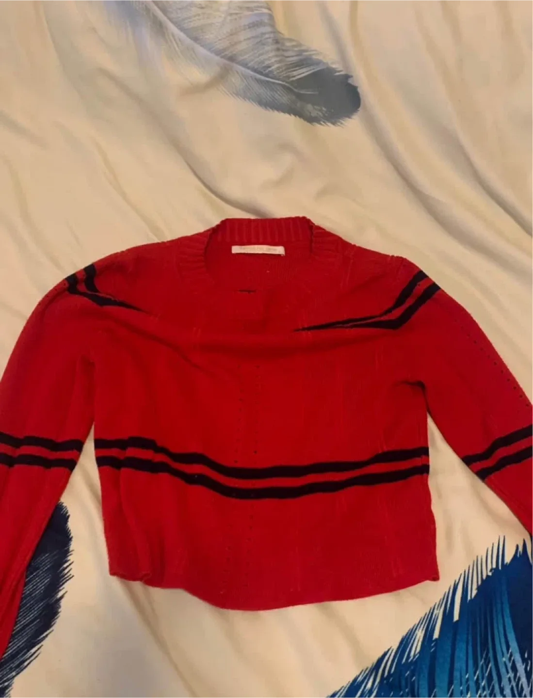 Ladies Cropped Striped Sweater - Size S image indicator(3)