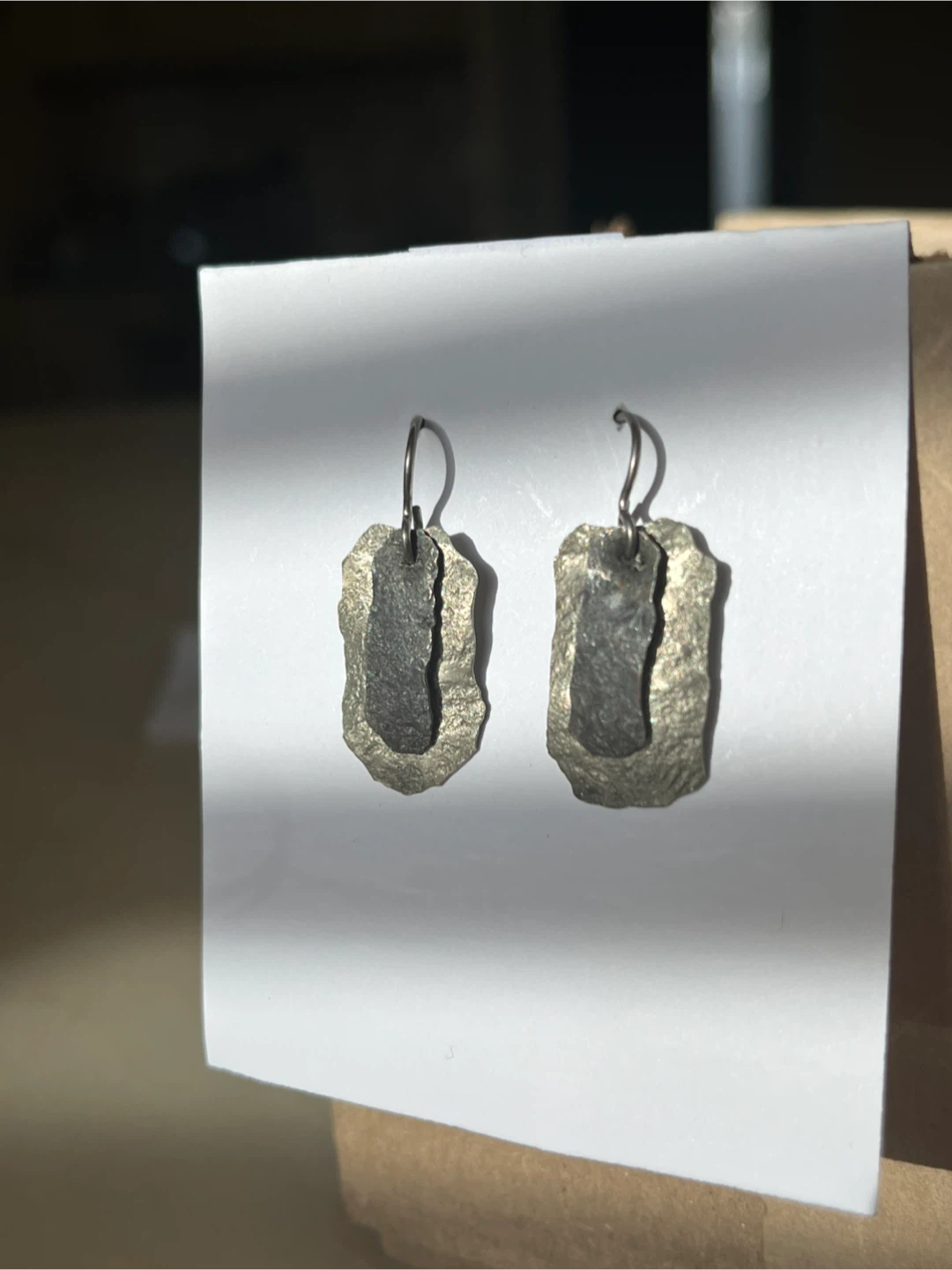 Rare Meteorite Earrings. Made of meteorites! one of a kind.