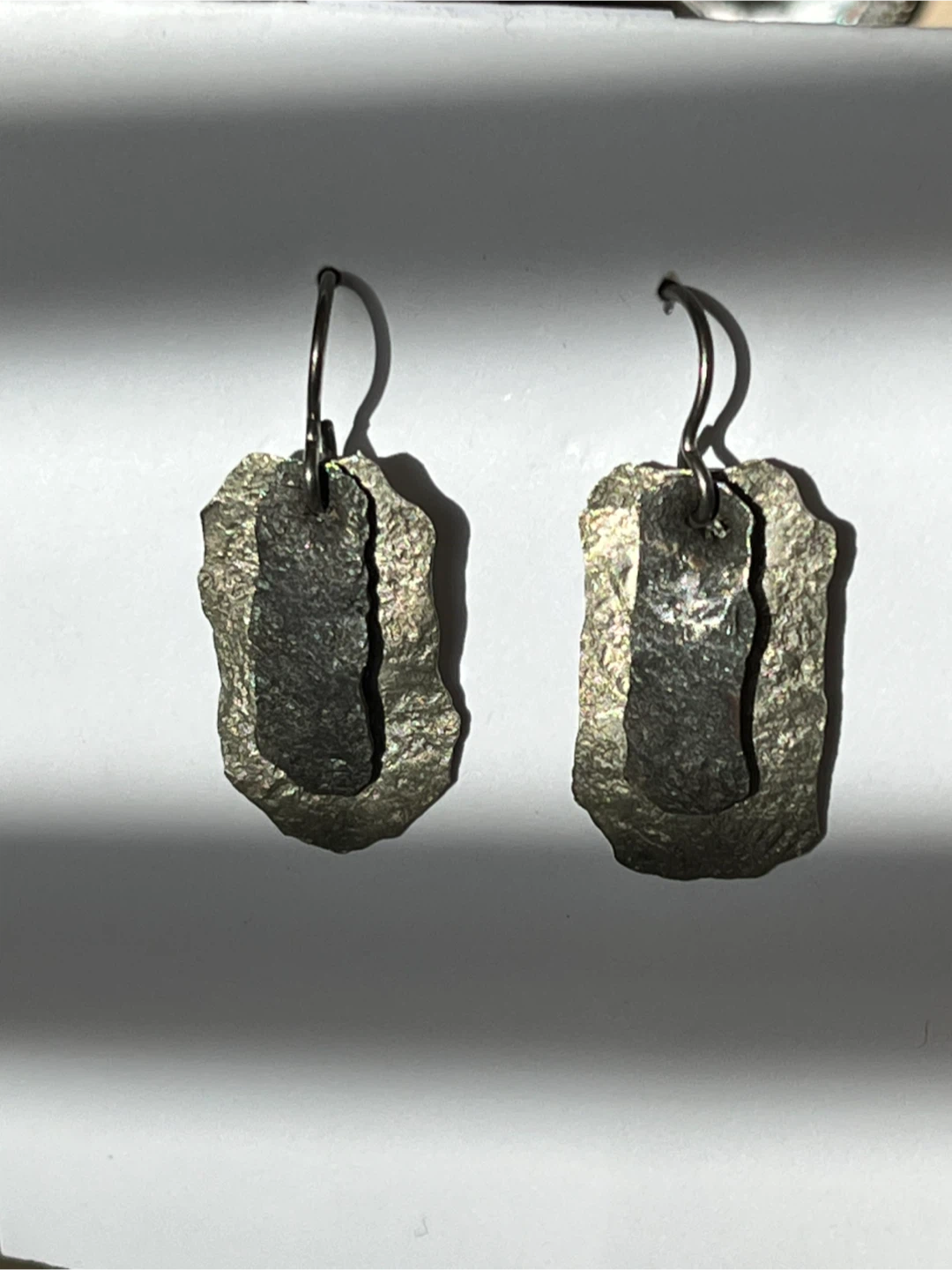 Rare Meteorite Earrings. Made of meteorites! one of a kind. - photo 2