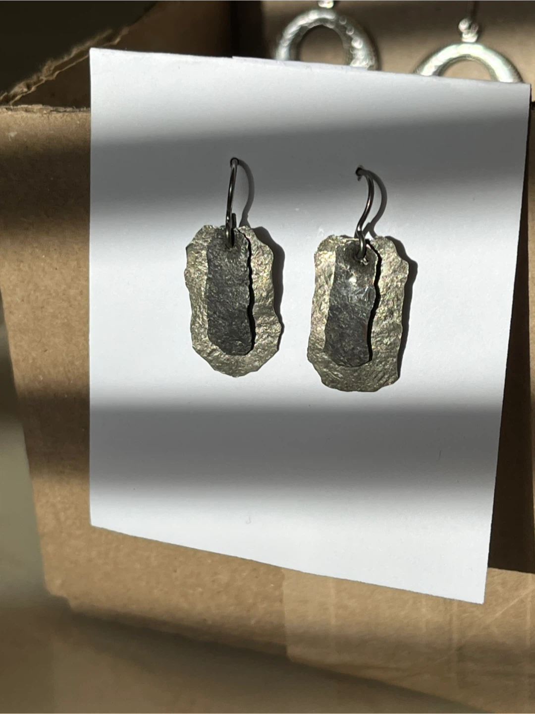 Rare Meteorite Earrings. Made of meteorites! one of a kind. - photo 3