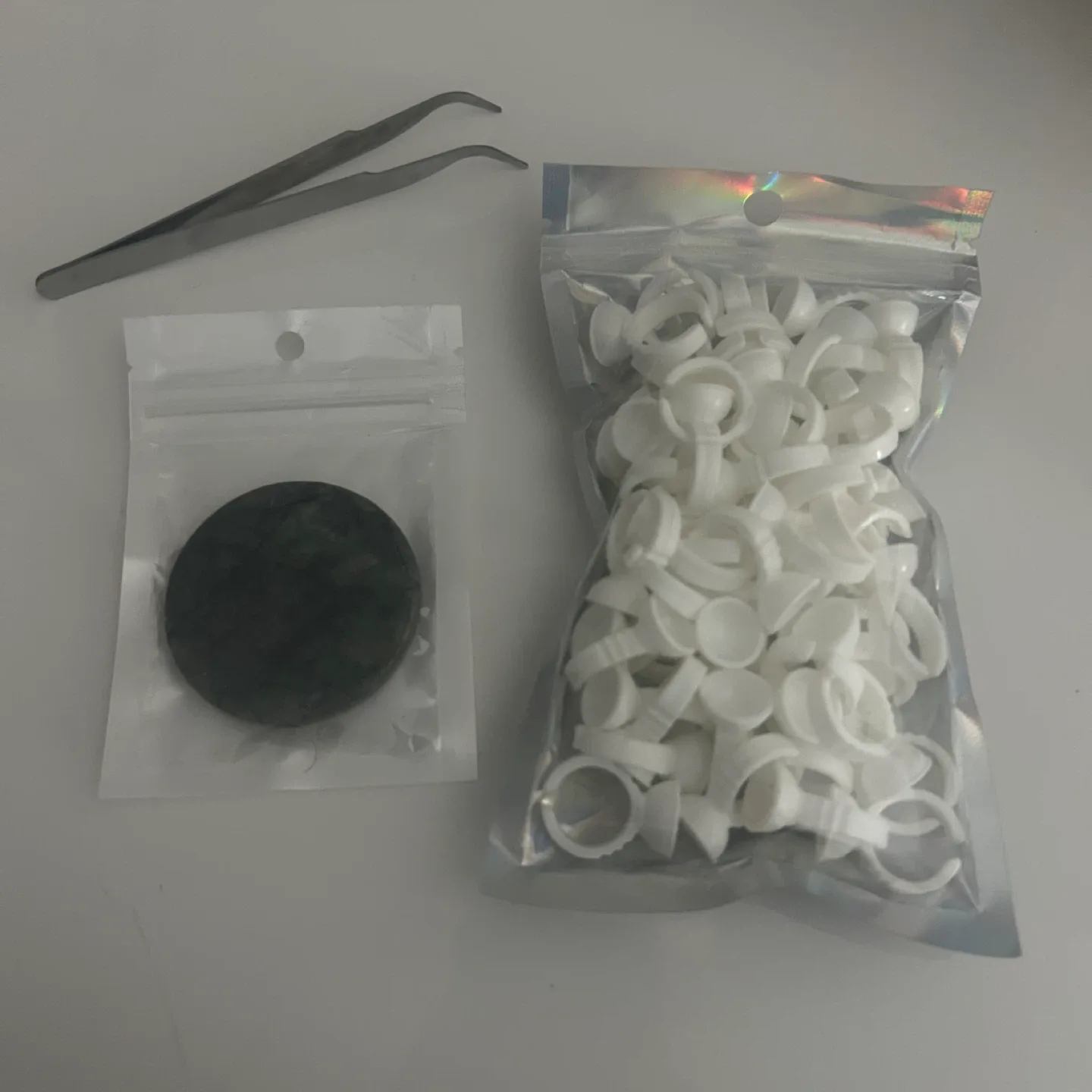 Eyelash Extension Supplies - Tweezers, Jade Stone, Glue Rings thumbnail