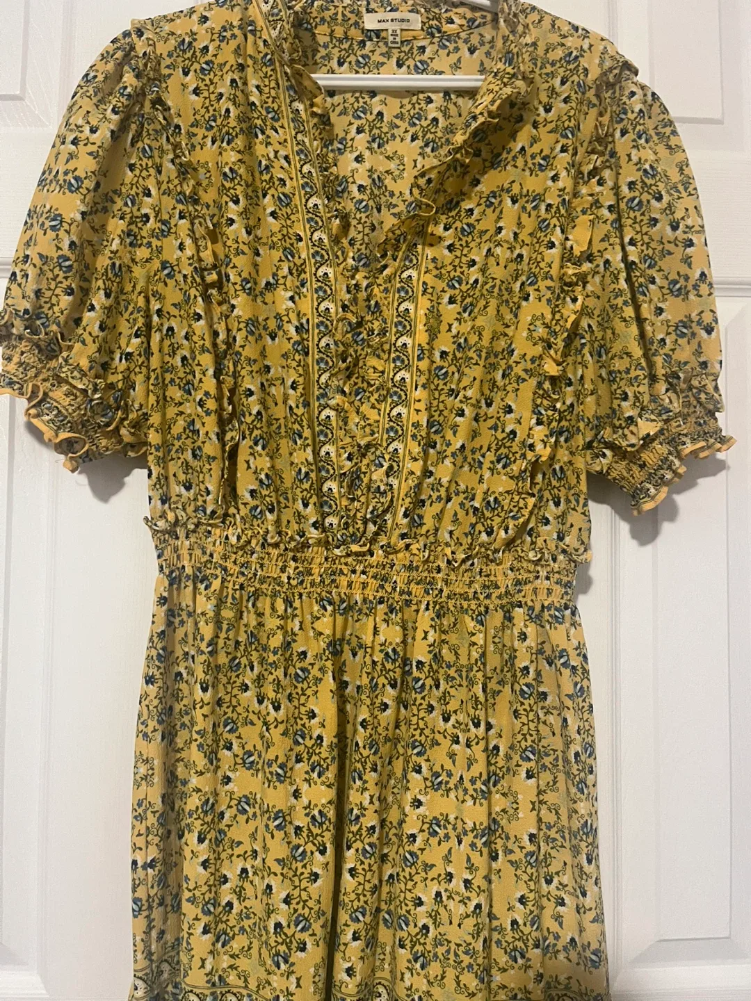 MAX STUDIO Yellow Floral Dress - Size 3X image indicator(2)
