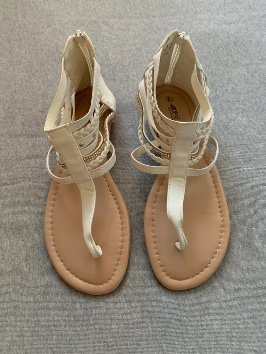 White Gladiator Sandals - Size 9