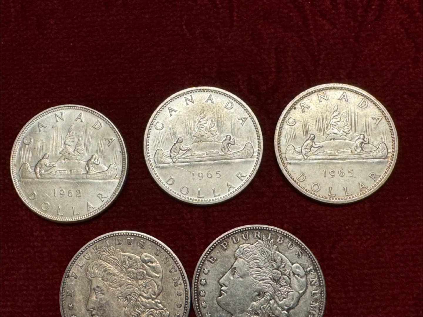 Vintage Canadian & US Silver Coins Morgan silver dollars image indicator(2)