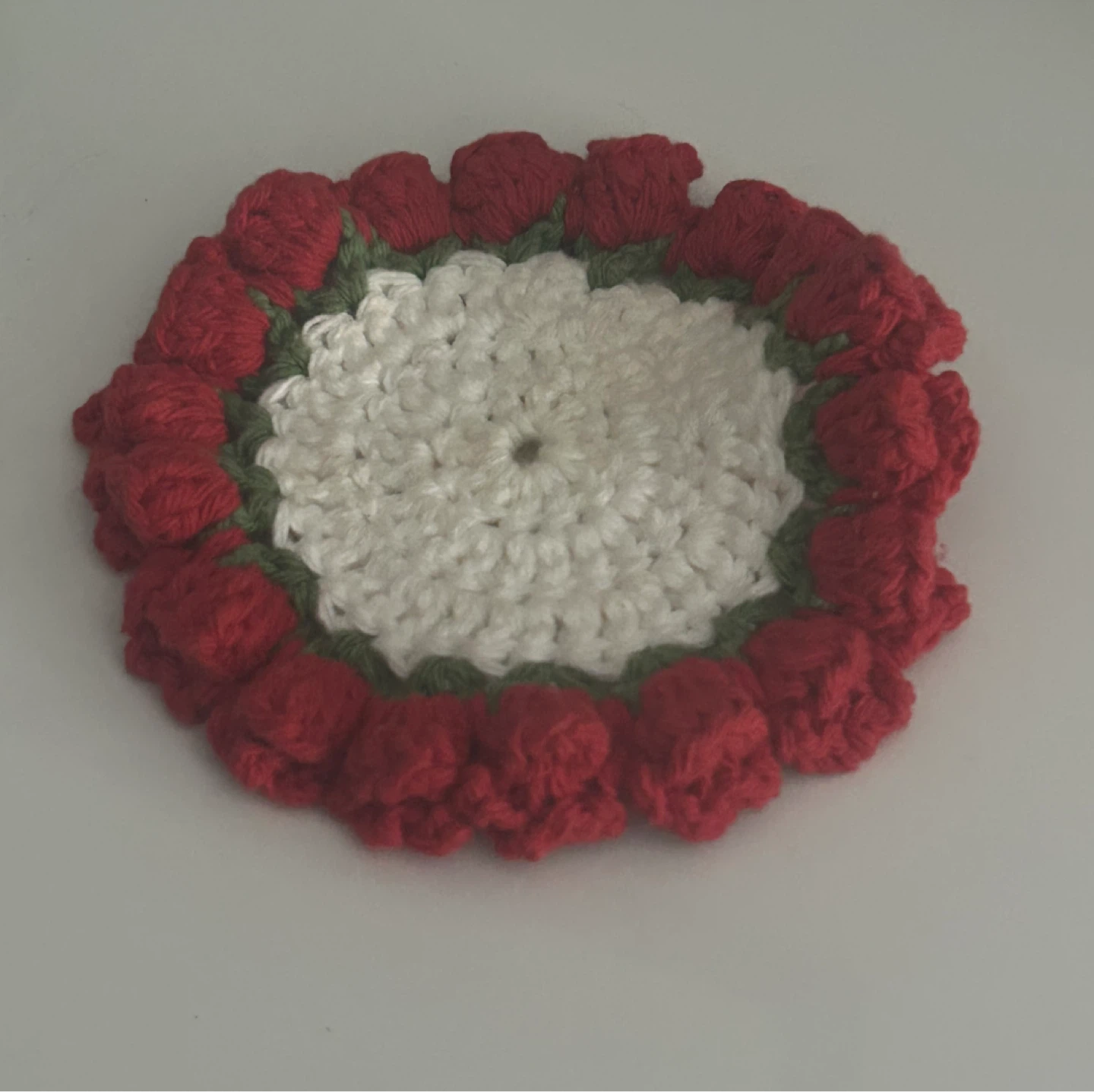Handmade Flower Coaster - Red