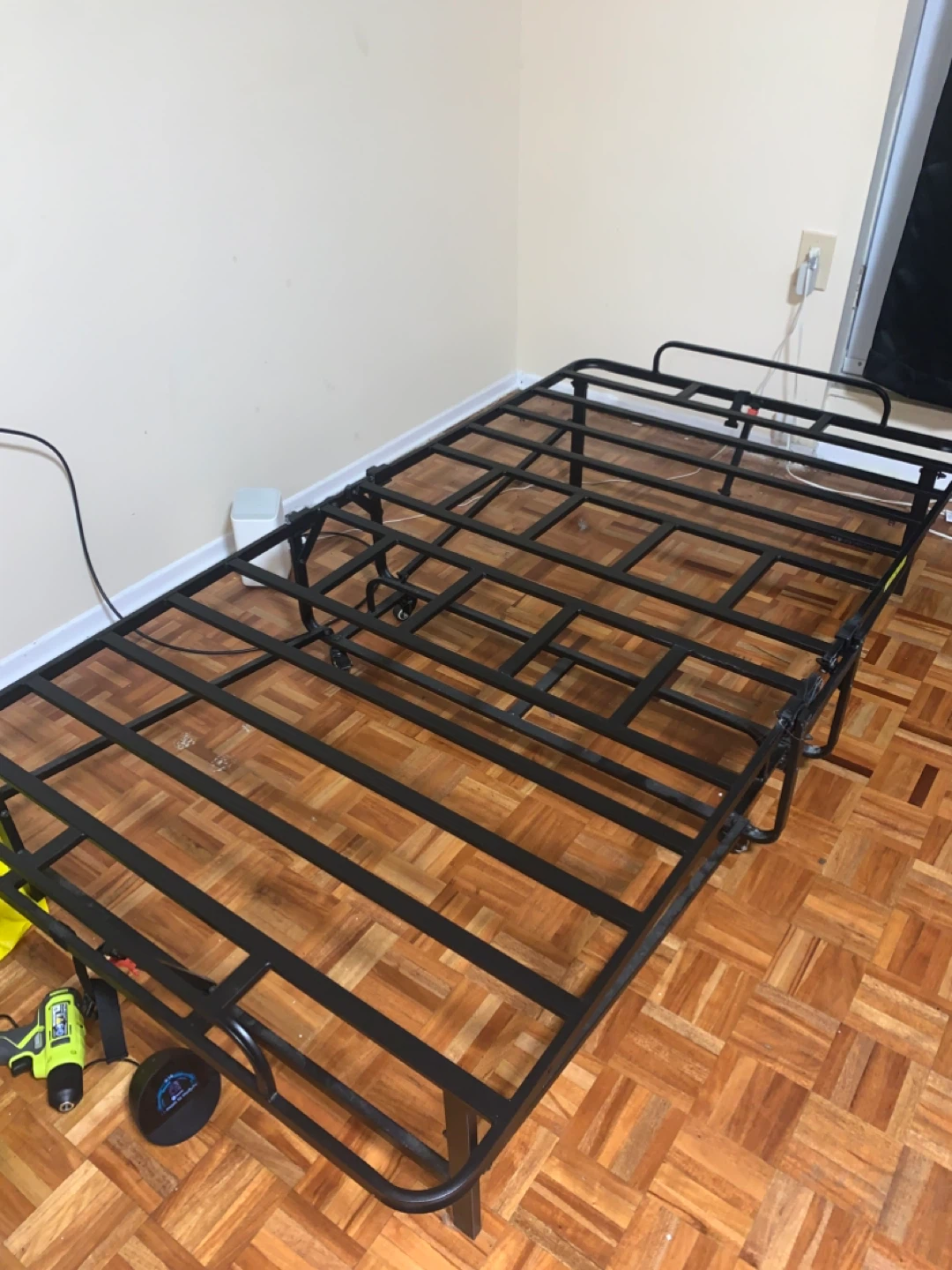 Heavy Duty Folding Twin Bed Frame - Black
