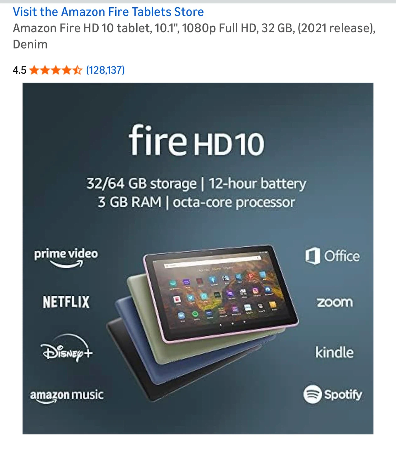 Amazon Fire HD 10 Tablet (with Case - American Flag) - photo 4