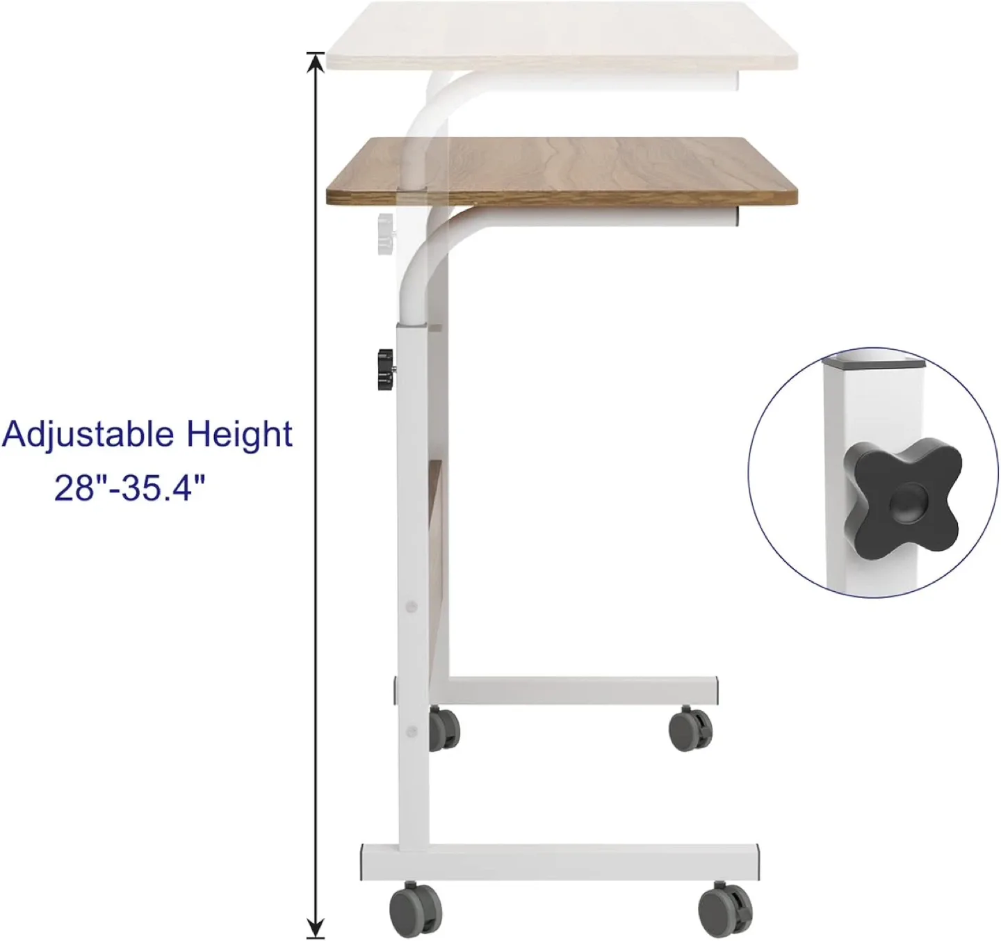 Adjustable Height Rolling Laptop Desk image indicator(5)
