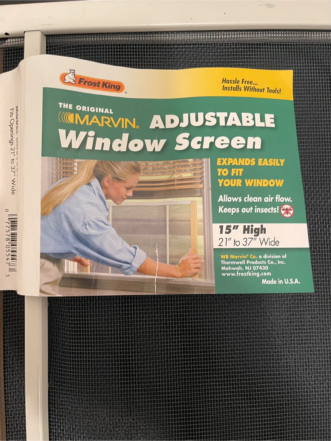 Frost King Marvin Adjustable Window Screen 15"x21-37"