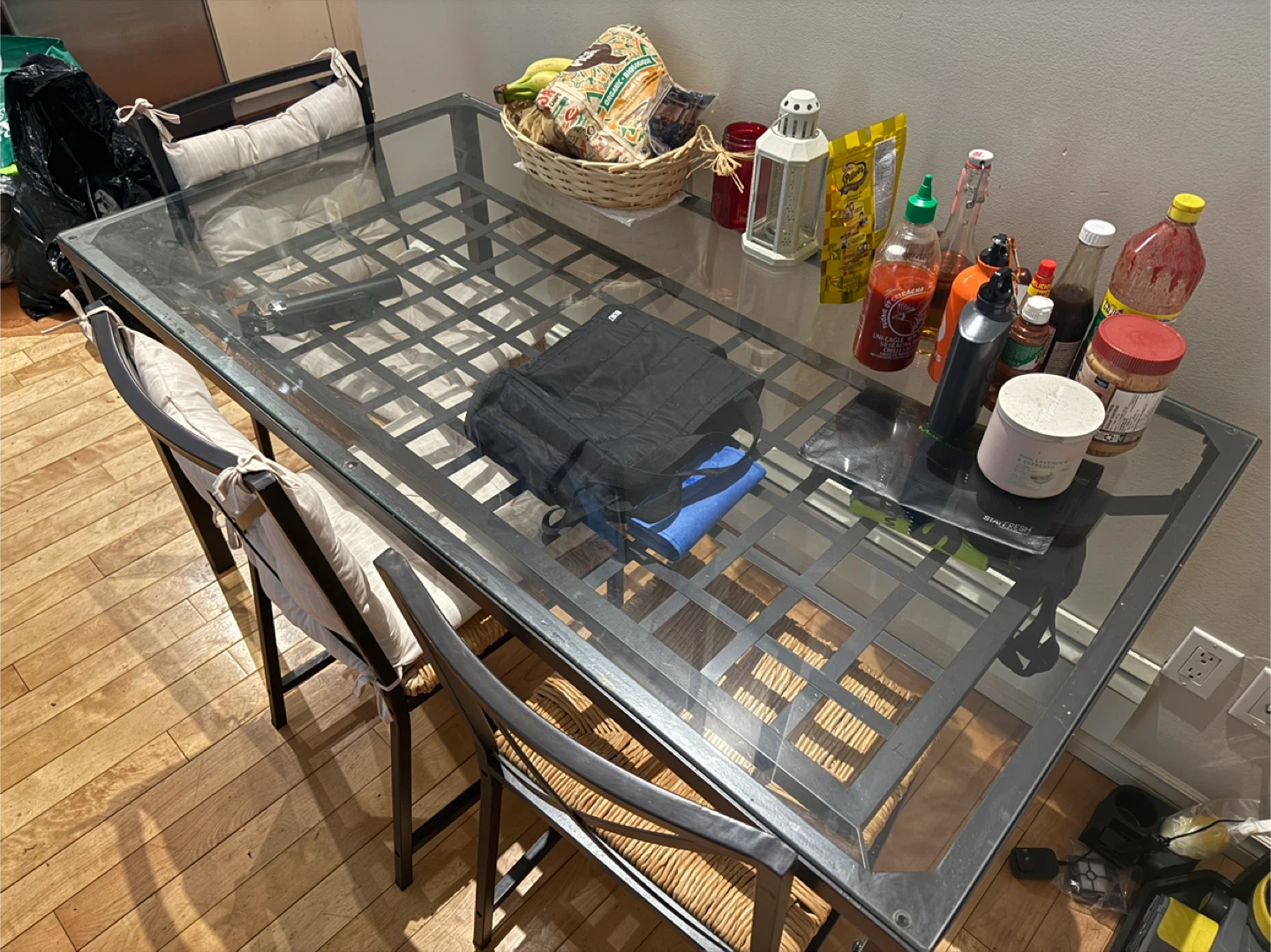 Glass Top Dining Table with 3 Chairs - photo 3
