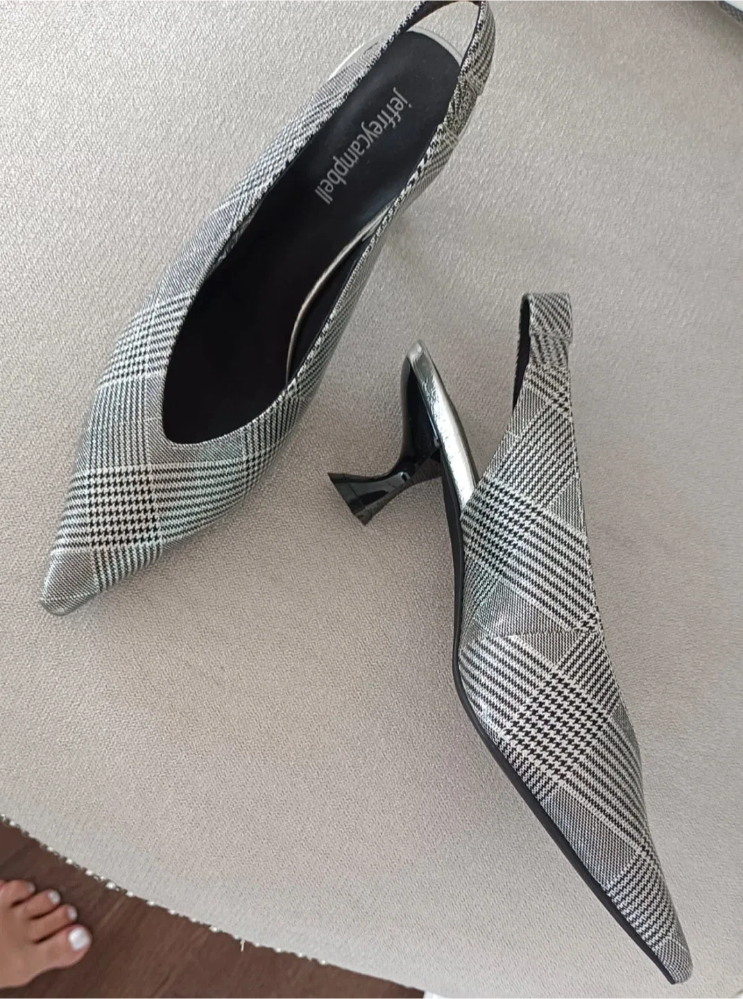 Jeffrey Campbell Plaid Slingback Heels image indicator(2)