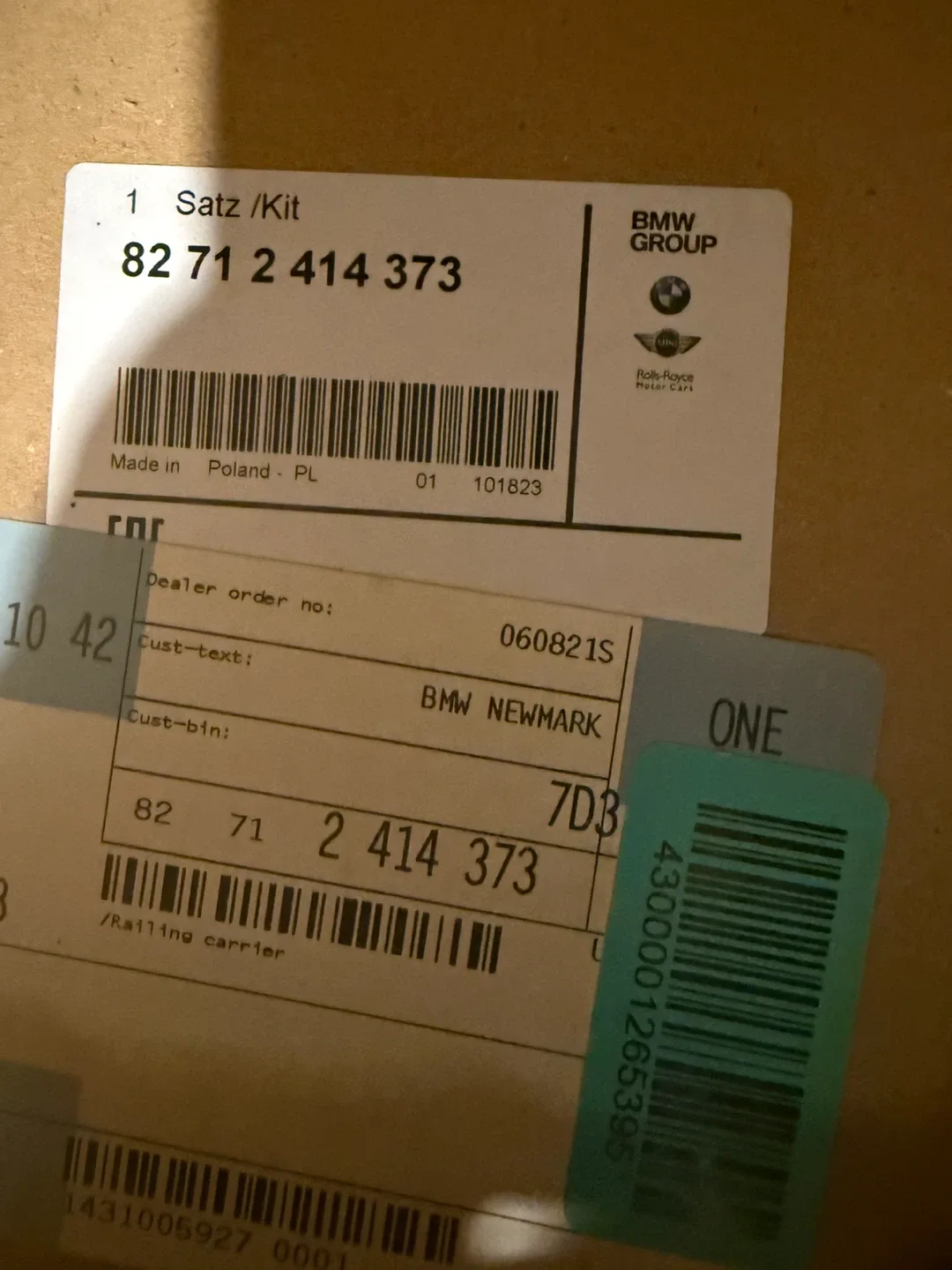 BMW Genuine Roof Rack Railing Carrier for X3 - 82712414373 image indicator(2)