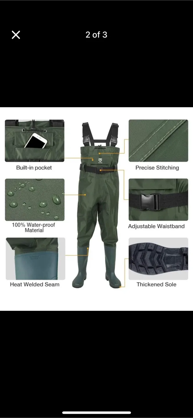 TIDEWE Waders - Waterproof Bootfoot Chest Waders thumbnail