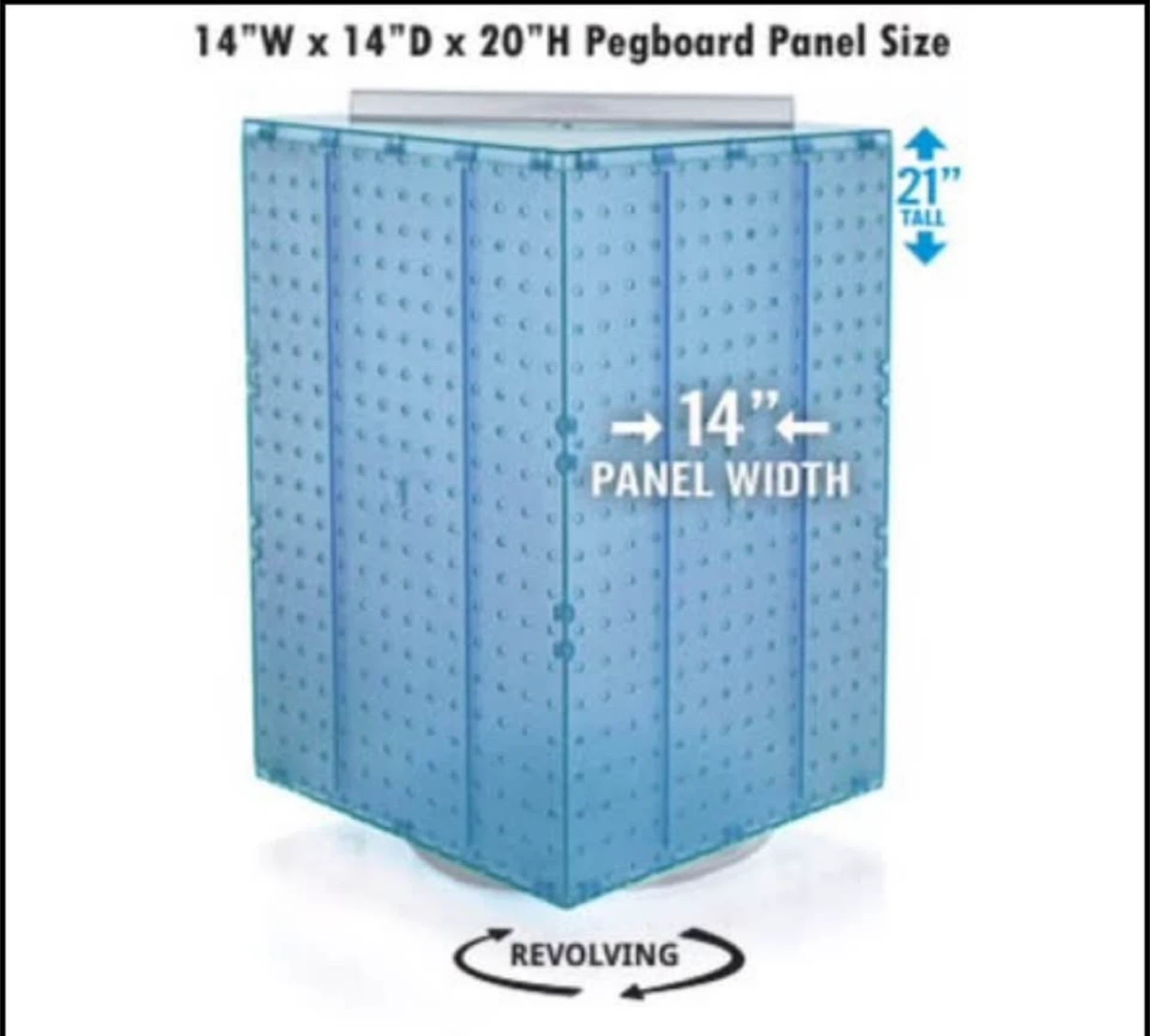 Pegboard 4-Sided Revolving Counter Display - White - photo 3