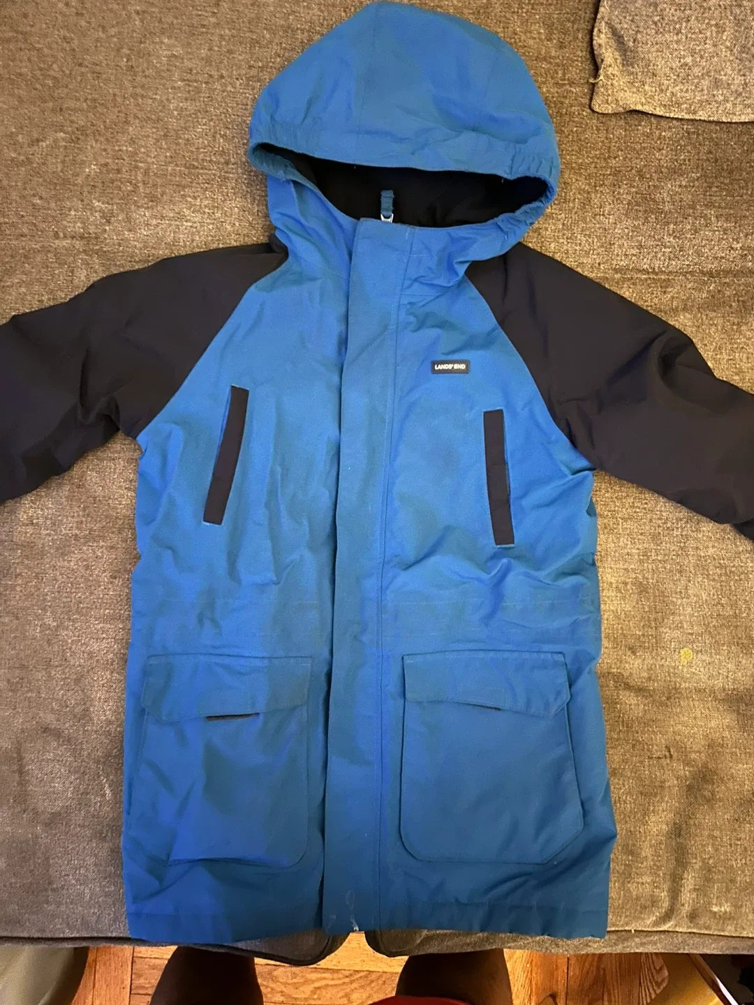 Lands' End Blue Winter Jacket (Boys) Sz L (10-12) image indicator(3)