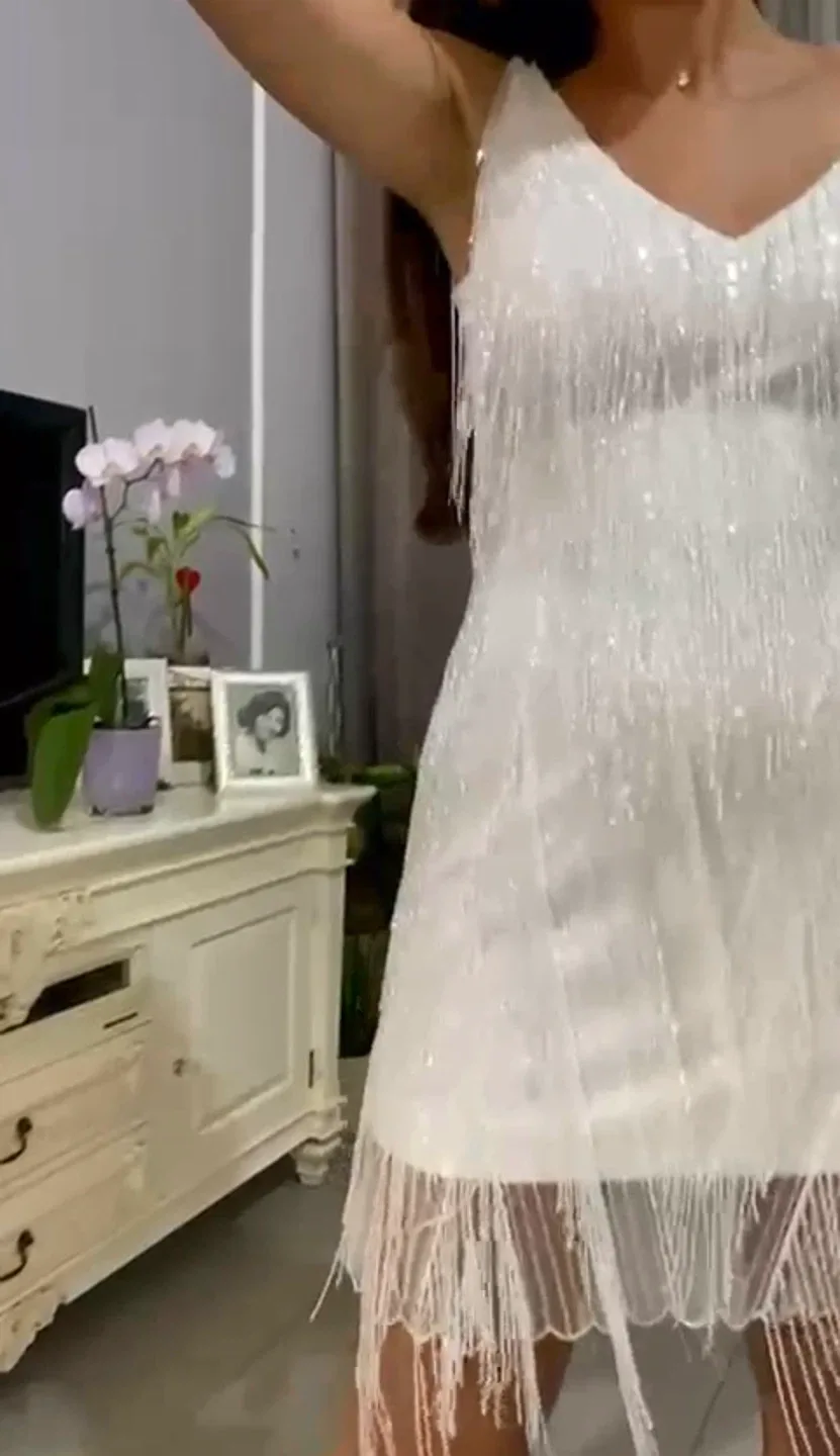 White Fringe Dress image indicator(4)