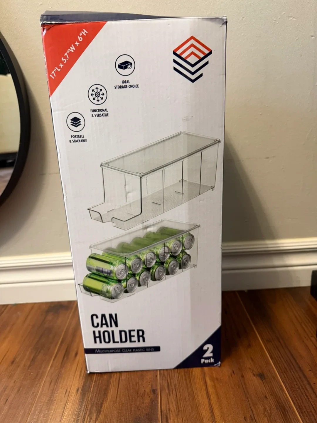 Can Holder Multipurpose Clear Plastic Bins - 2 Pack
