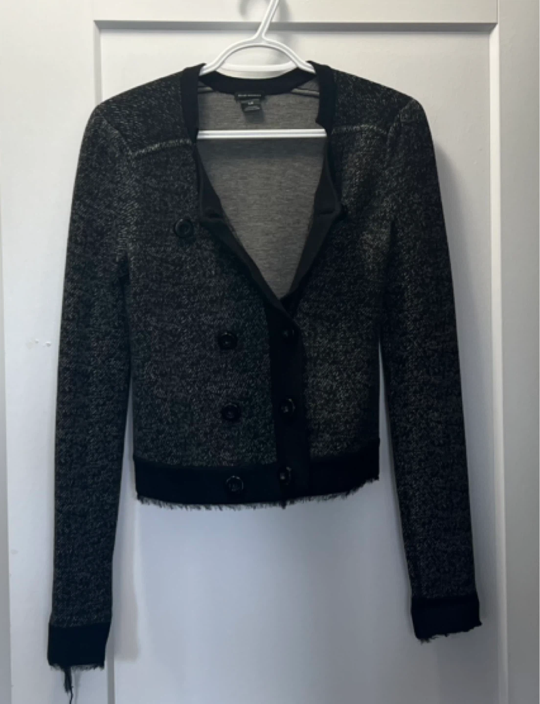 Club Monaco Double-Breasted Houndstooth Cardigan