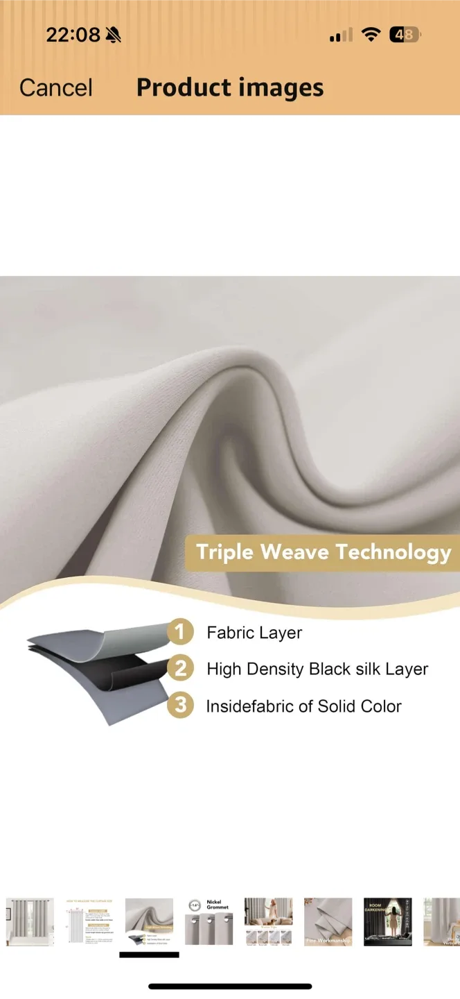 Gray Window Curtains 52" x 62" image indicator(3)