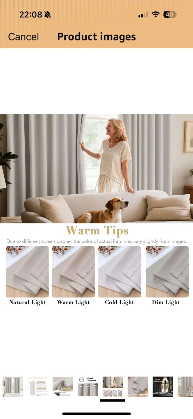 Gray Window Curtains 52" x 62" image indicator(5)