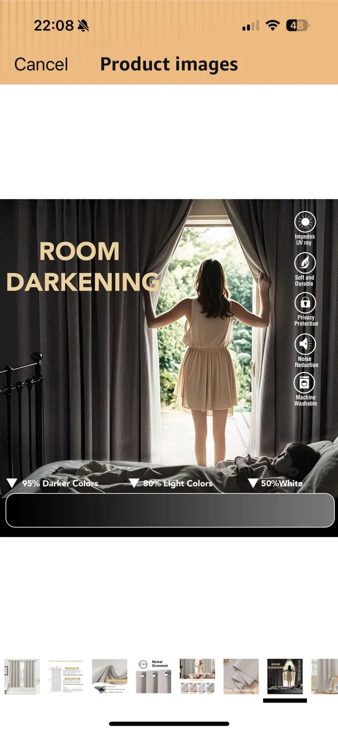 Gray Window Curtains 52" x 62" image indicator(7)