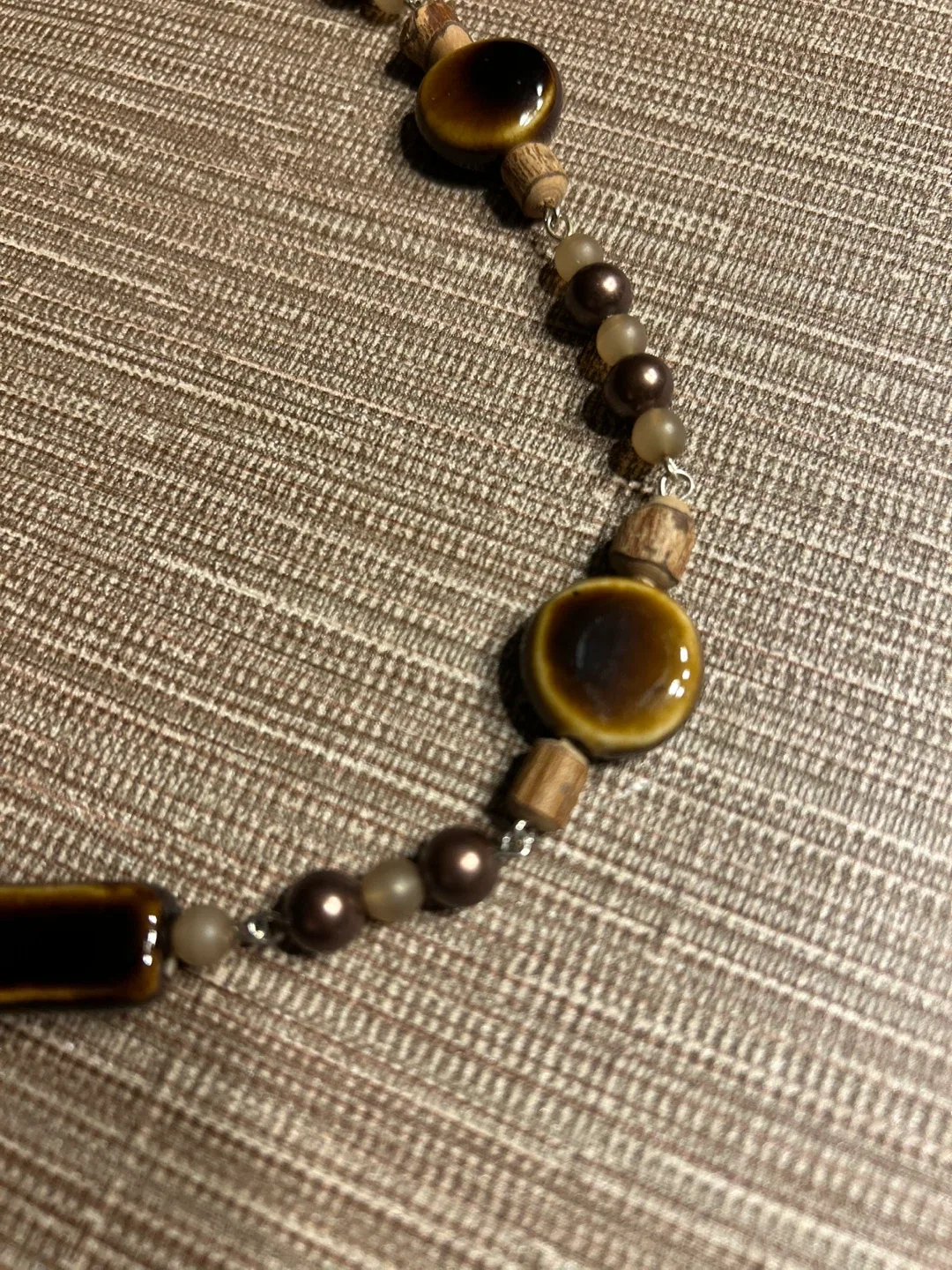 Artisan-Made Necklace — Vintage and Handmade Wooden Beads image indicator(2)