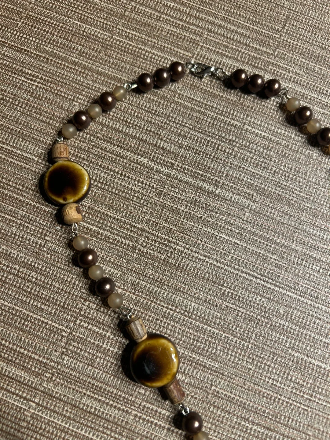 Artisan-Made Necklace — Vintage and Handmade Wooden Beads image indicator(5)