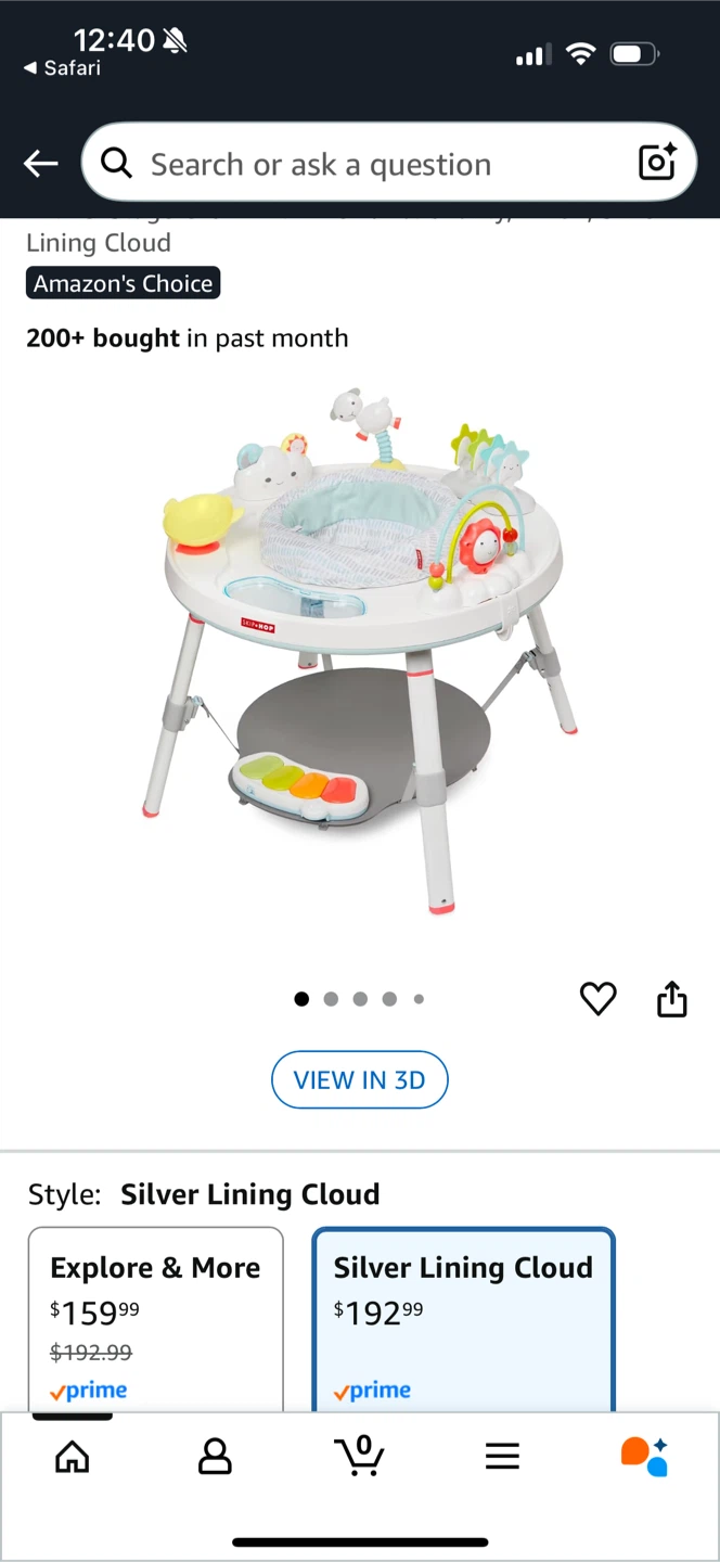 Skip Hop Silver Lining Cloud Baby Activity Center